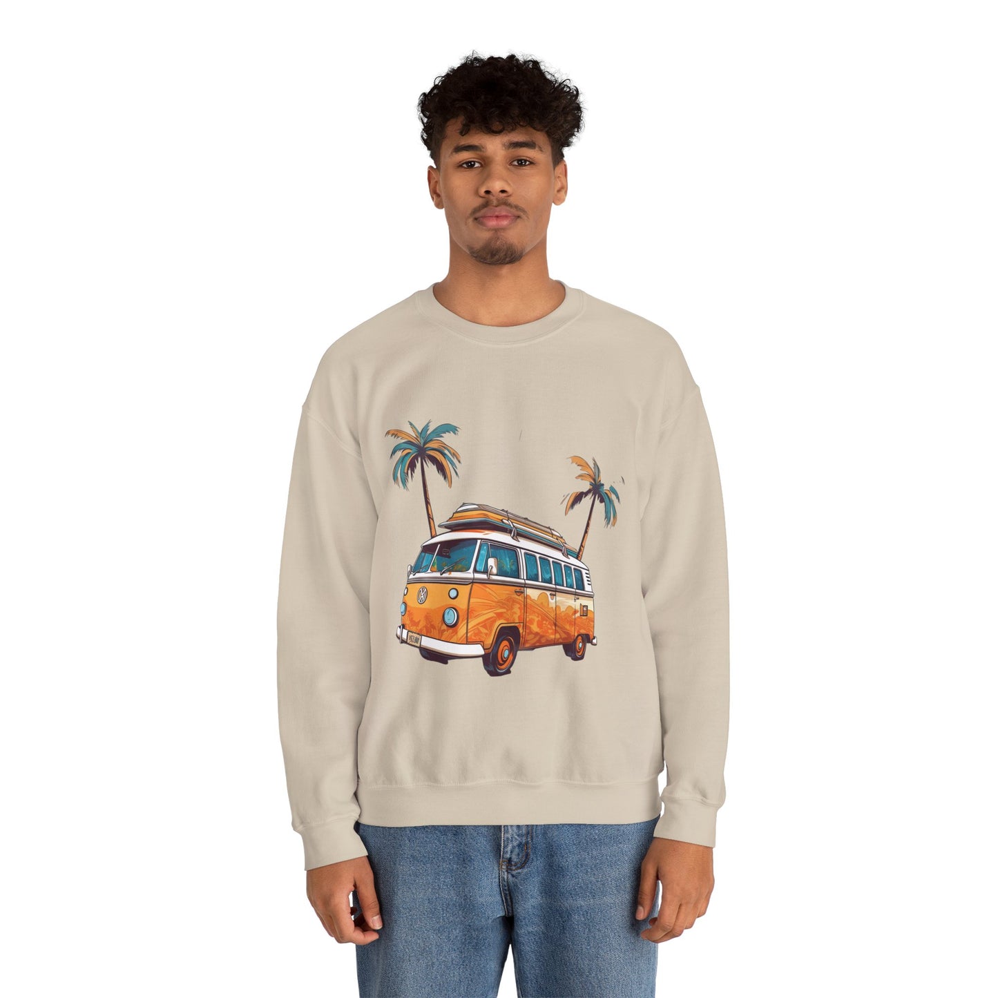 Retro Surf Van - Unisex Heavy Blend™ Crewneck Sweatshirt