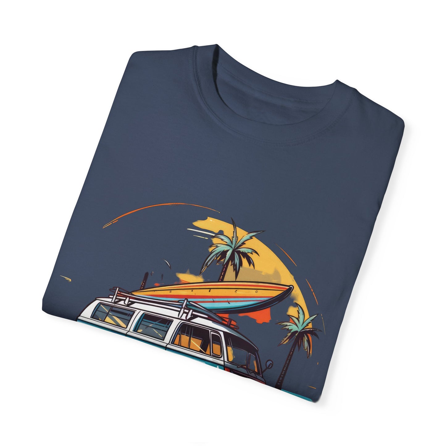 Retro Surf Van: Unisex Garment-Dyed T-shirt