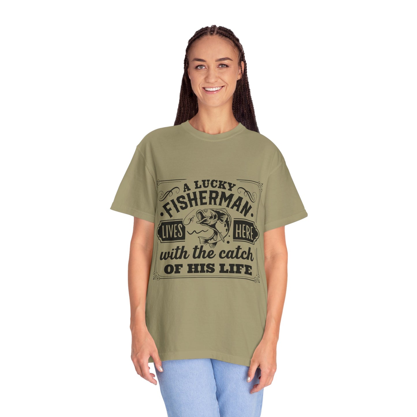 Fisherman lives here: Unisex Garment-Dyed T-shirt