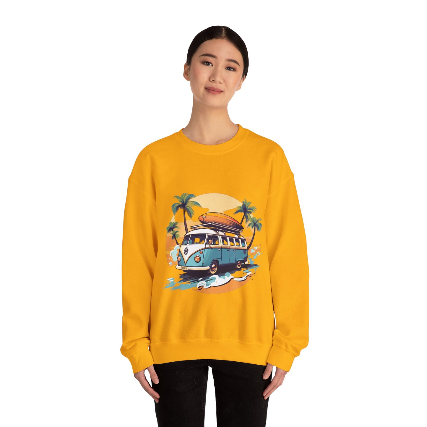 Retro Surf Van - Unisex Heavy Blend™ Crewneck Sweatshirt