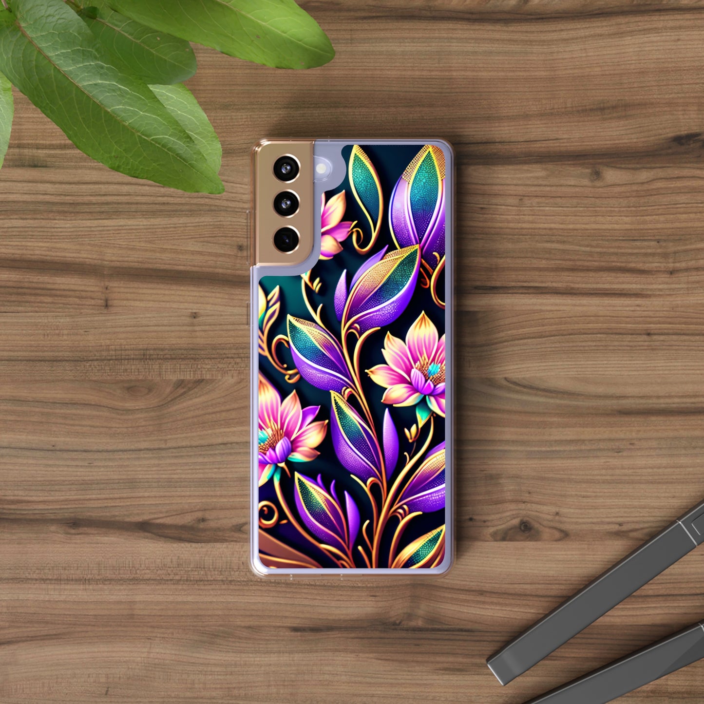 Clear Phone Cases: Fantasy Flower