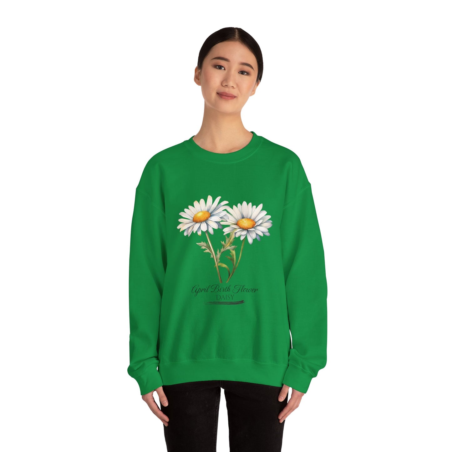 April Birth Flower (Daisy) - Unisex Heavy Blend™ Crewneck Sweatshirt