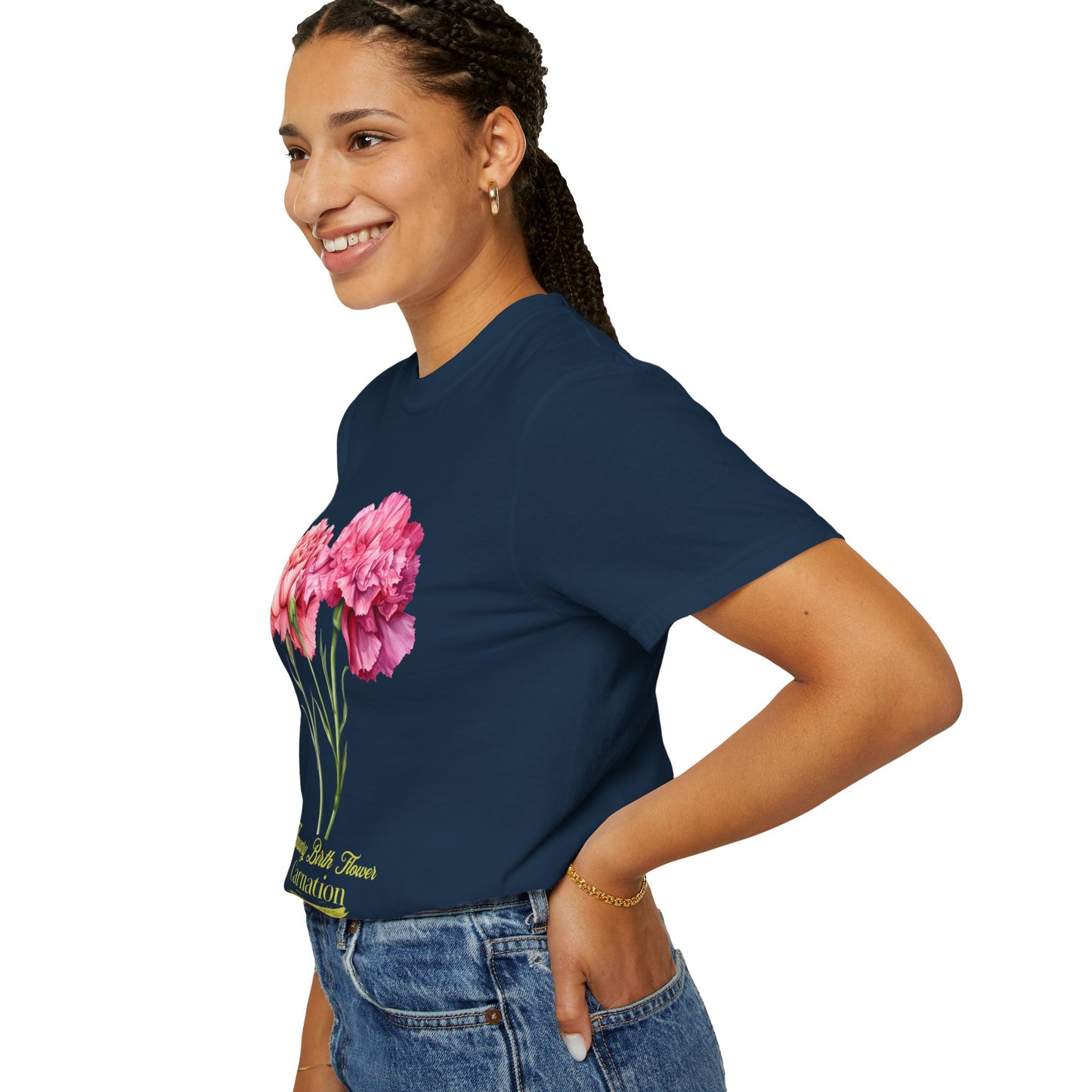 January Birth Flower "Daffodil" (For Print on Dark Fabric) - Unisex Garment-Dyed T-shirt