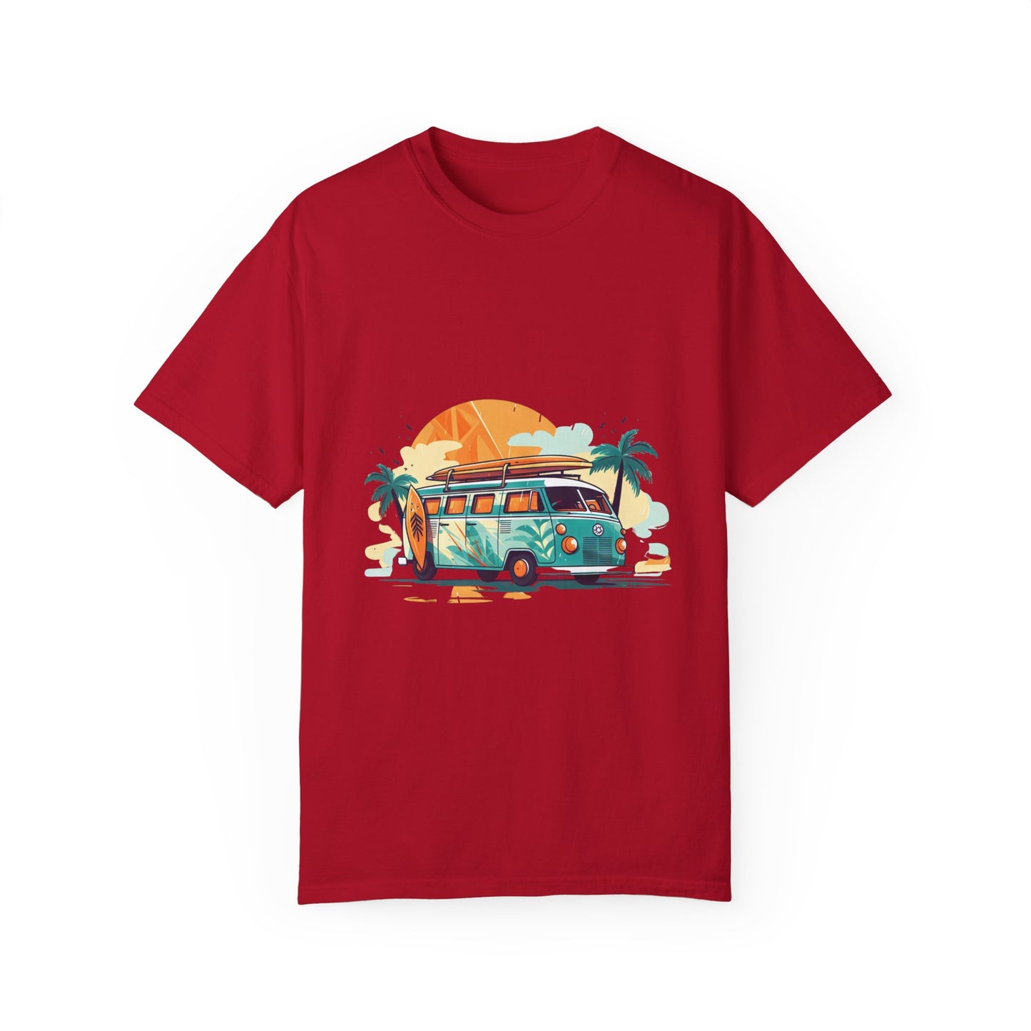 Retro Surf Van: Unisex Garment-Dyed T-shirt