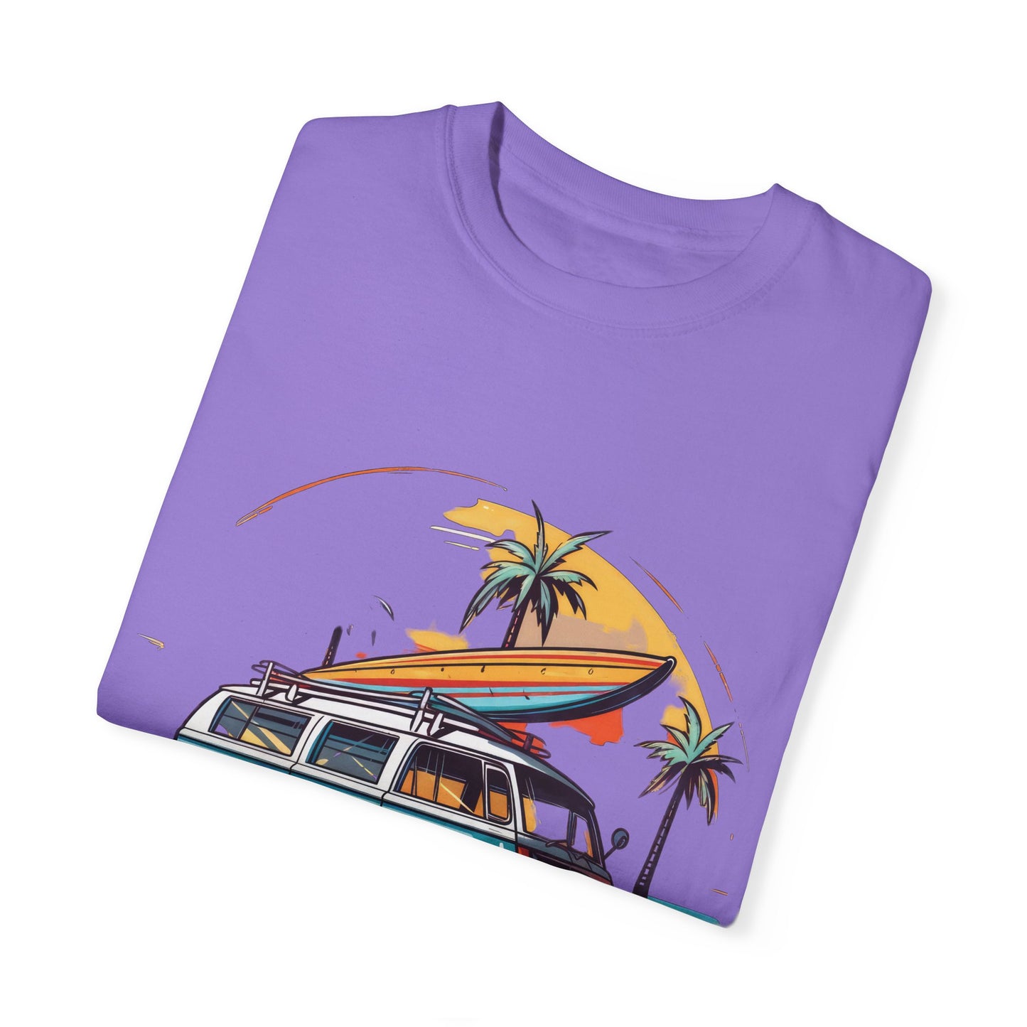 Retro Surf Van: Unisex Garment-Dyed T-shirt