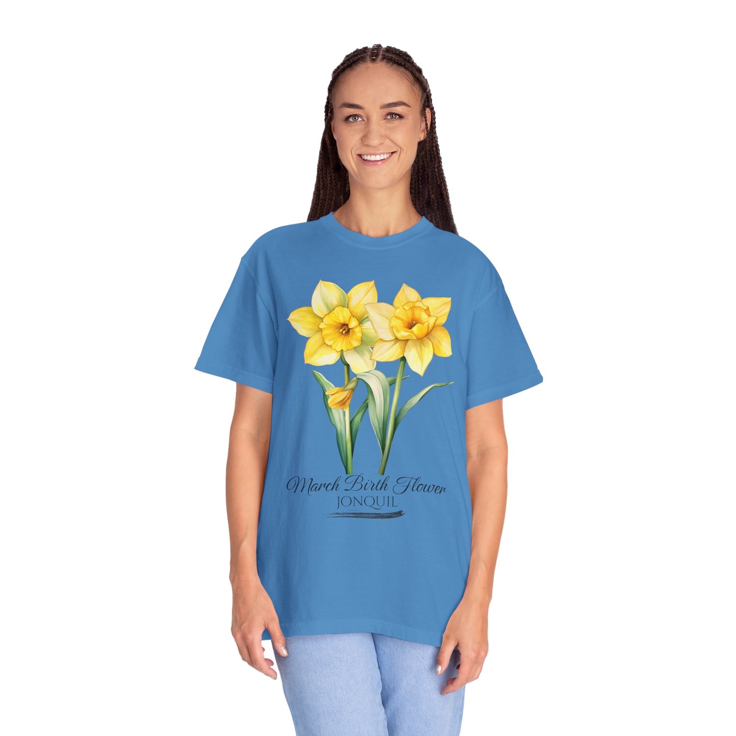 March Birth Flower "Jonquil" - Unisex Garment-Dyed T-shirt