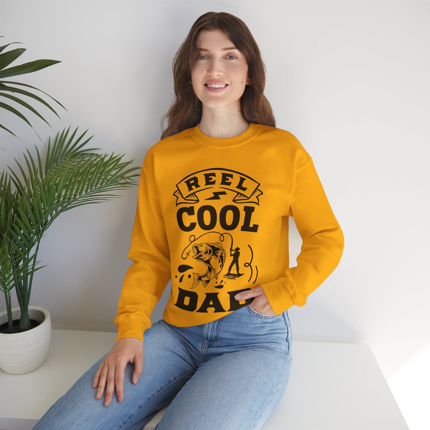 Reel cool dad - Unisex Heavy Blend™ Crewneck Sweatshirt