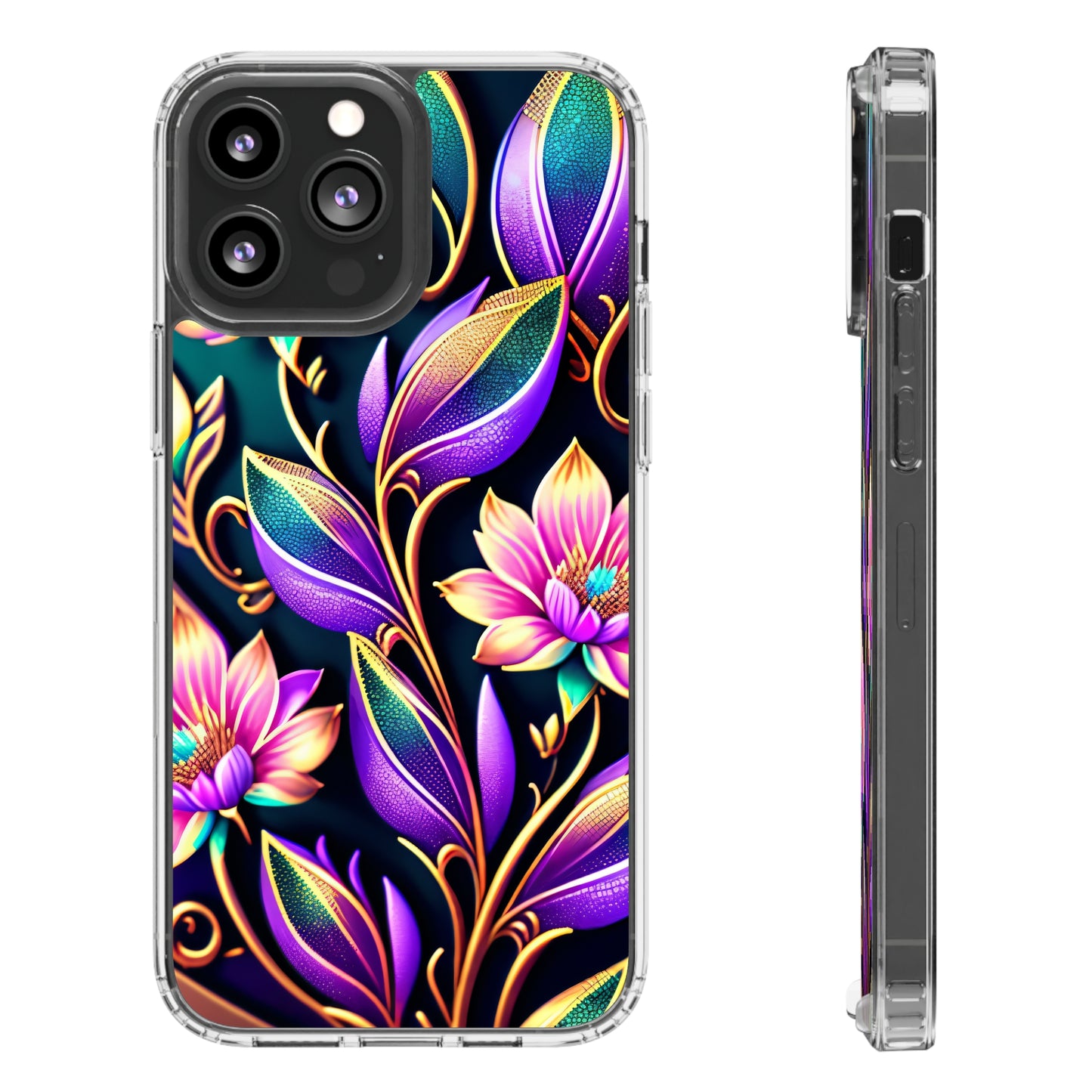 Clear Phone Cases: Fantasy Flower