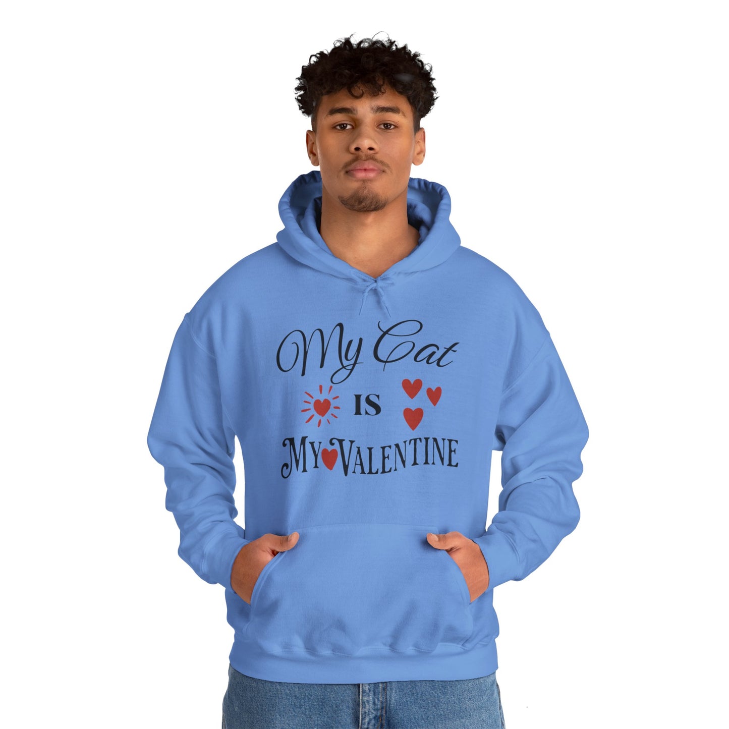 My Cat Is My Valentine - Unisex Heavy Blend™ Hooded Sweatshirt