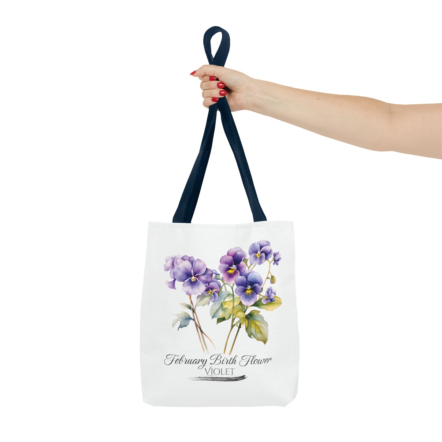 February Birth Flower: Violet - Tote Bag (AOP)