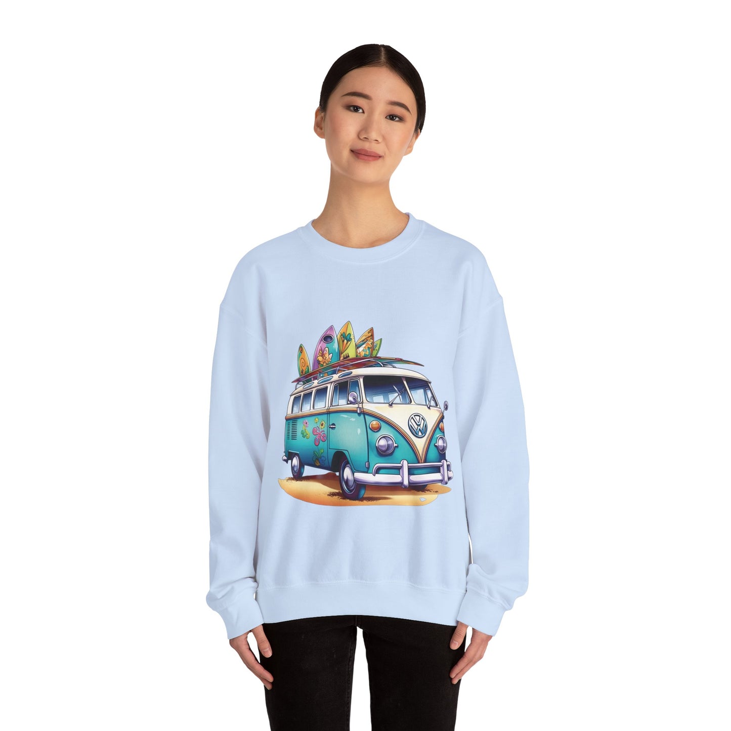 Retro Surf Van - Unisex Heavy Blend™ Crewneck Sweatshirt