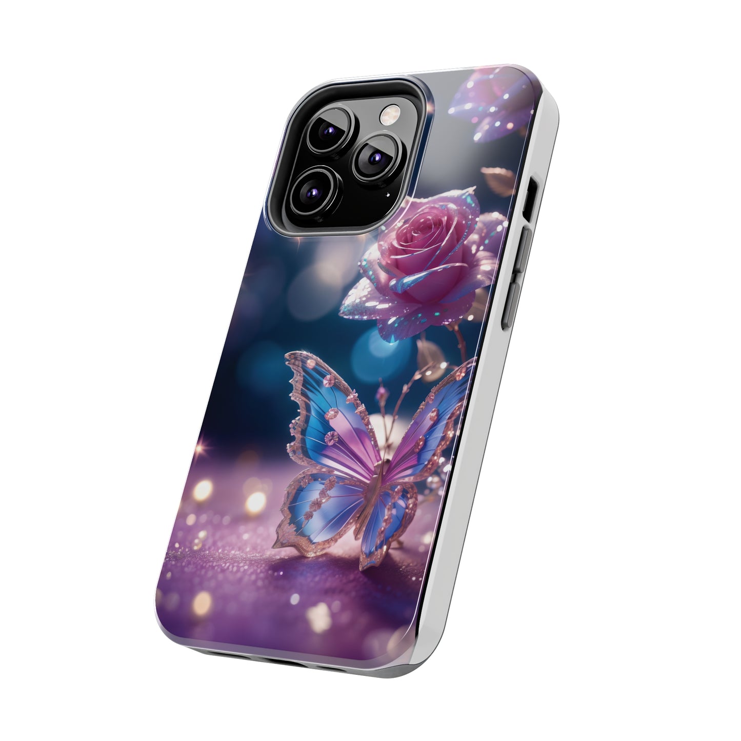 Tough Phone Cases: Fantasy butterfly and roses