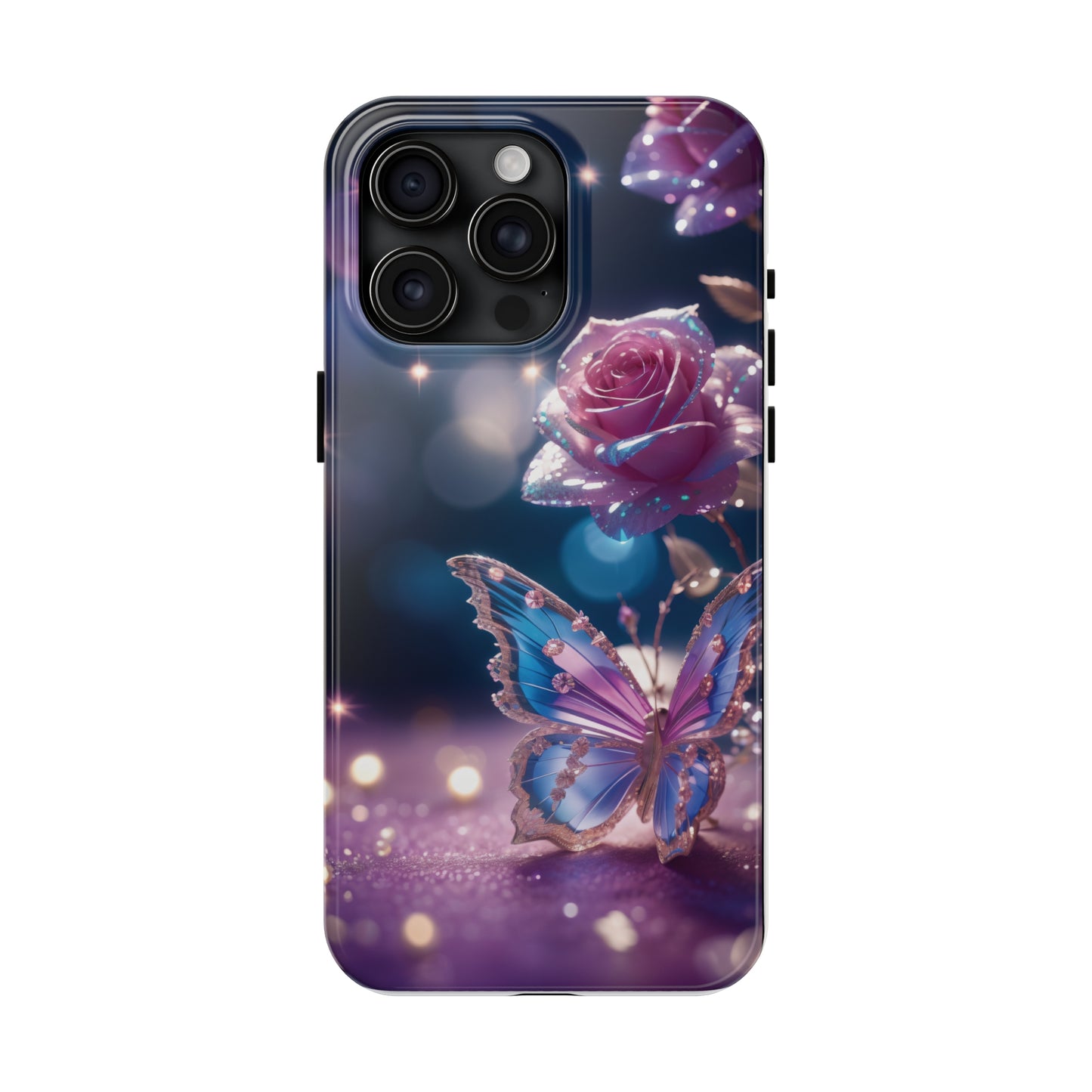 Tough Phone Cases: Fantasy butterfly and roses