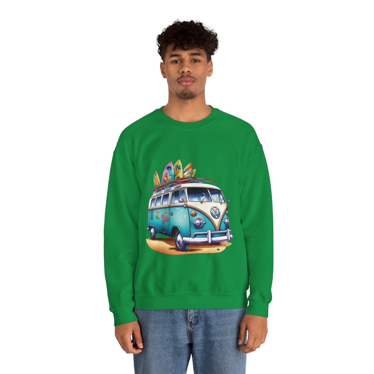 Retro Surf Van - Unisex Heavy Blend™ Crewneck Sweatshirt