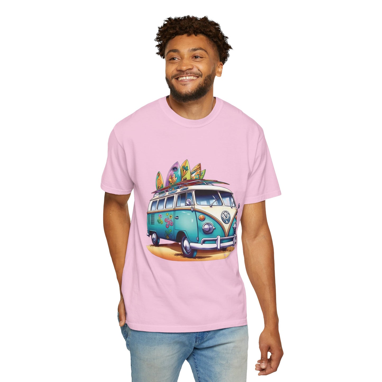 Retro Surf Van: Unisex Garment-Dyed T-shirt