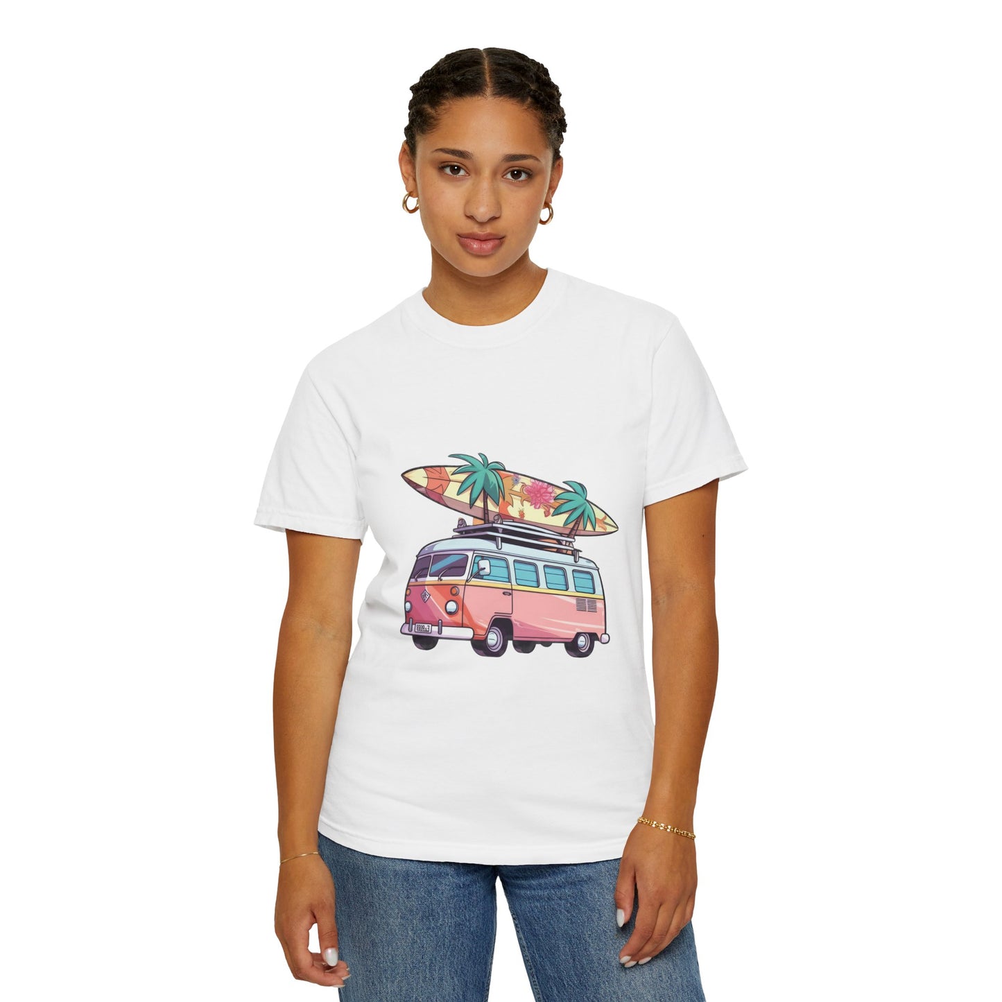 Retro Surf Van: Unisex Garment-Dyed T-shirt