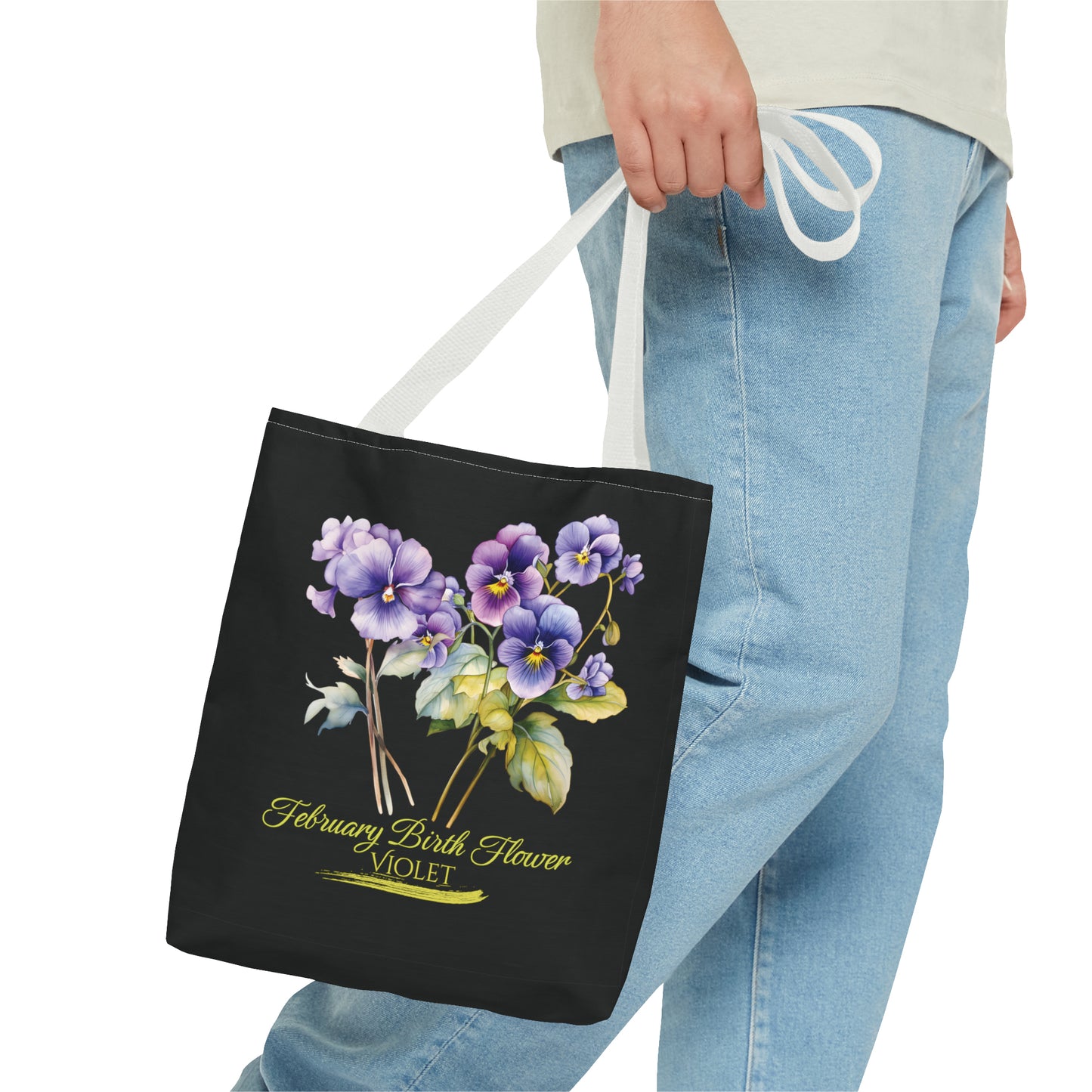 February Birth Flower: Violet - Tote Bag (AOP)