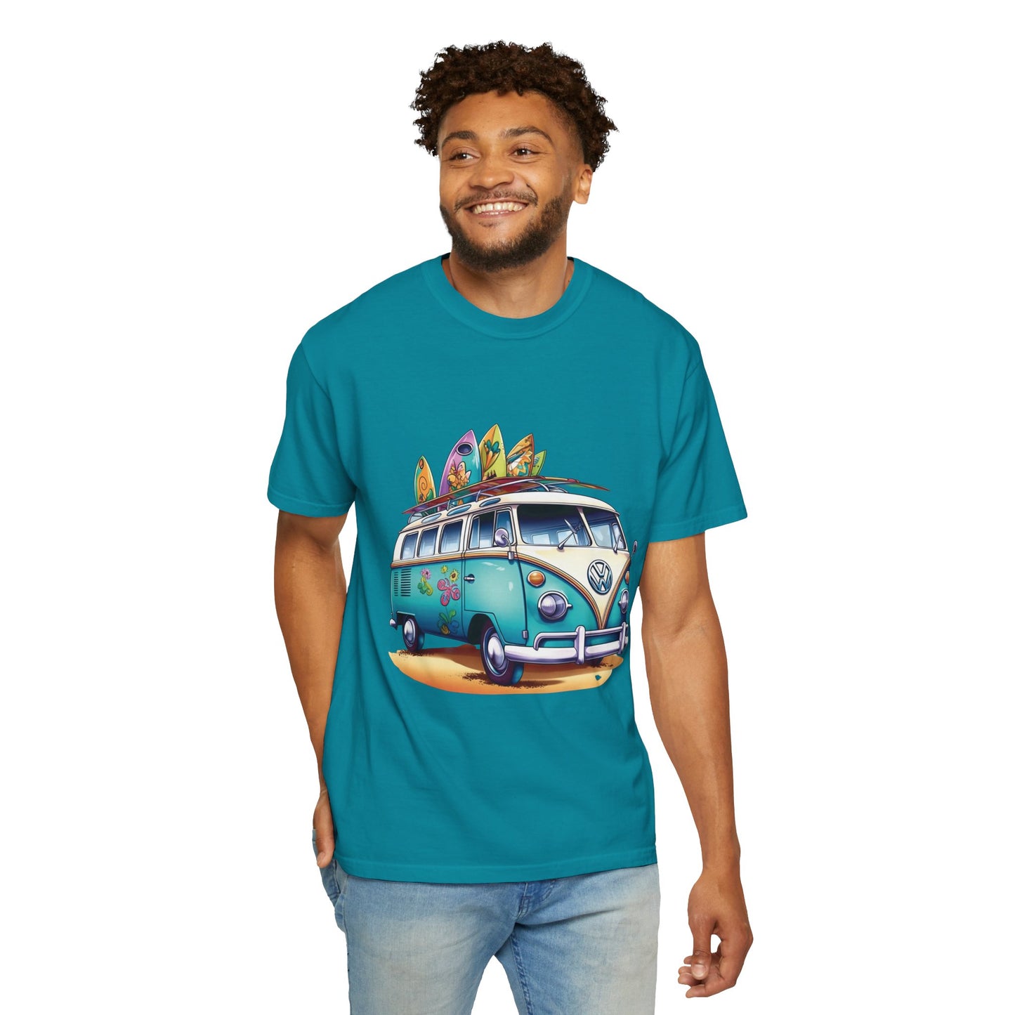 Retro Surf Van: Unisex Garment-Dyed T-shirt