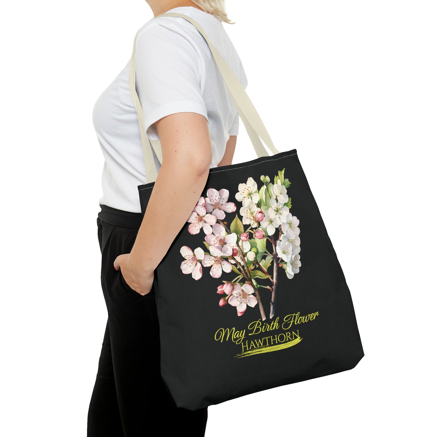 May Birth Flower: Hawthorn - Tote Bag (AOP)