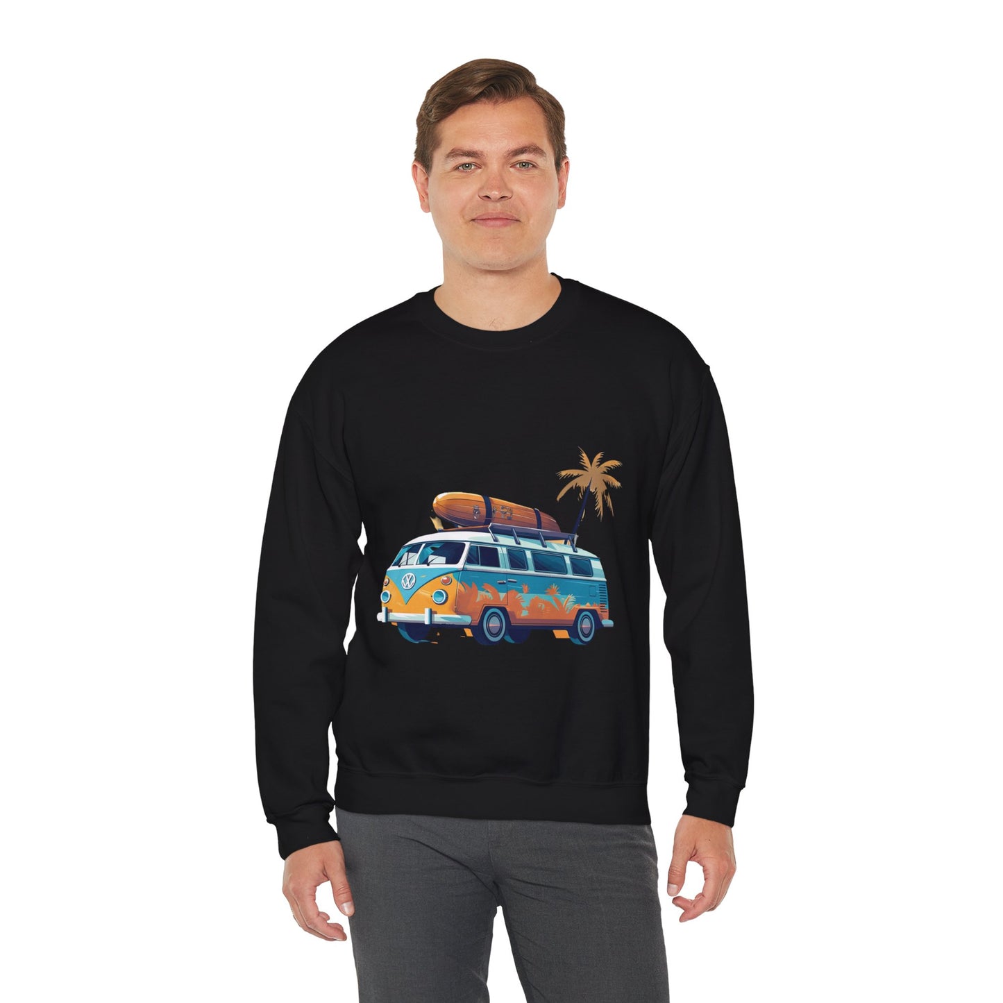 Retro Surf Van - Unisex Heavy Blend™ Crewneck Sweatshirt