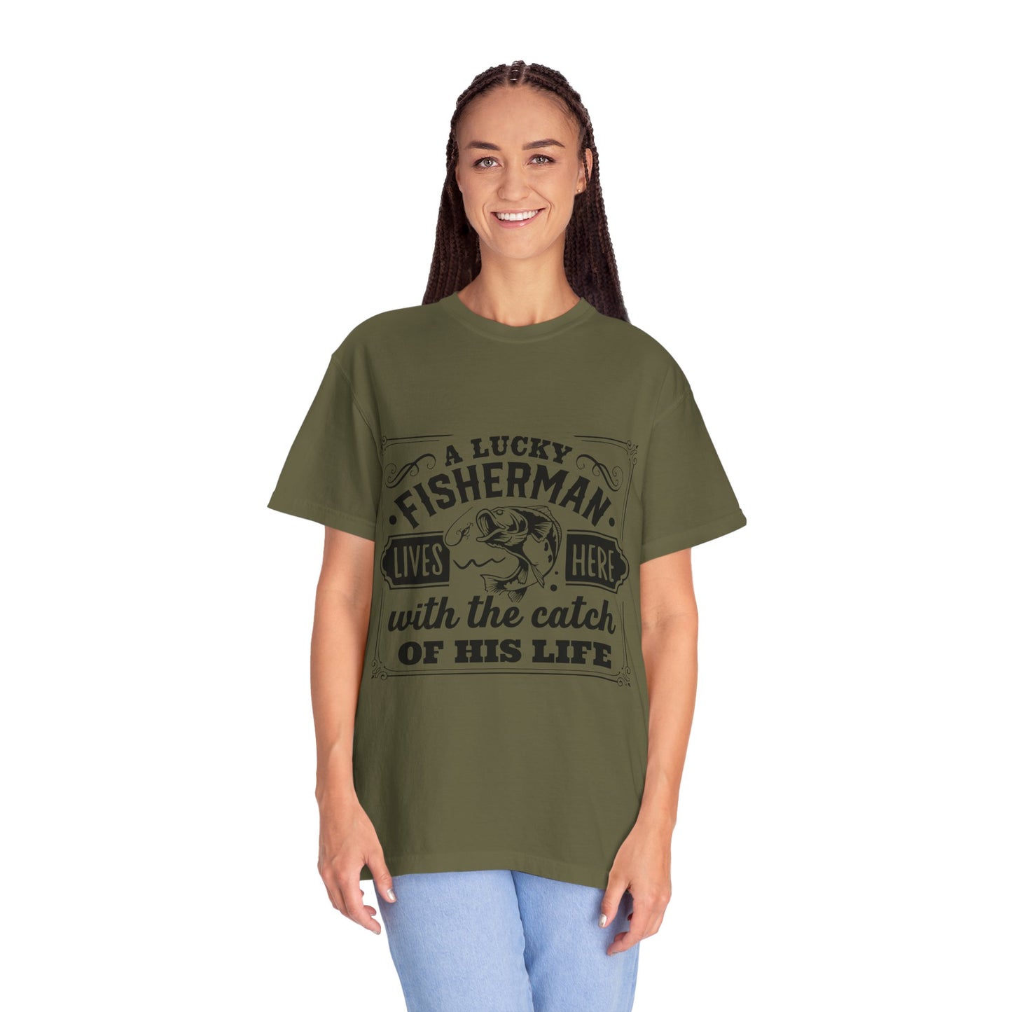 Fisherman lives here: Unisex Garment-Dyed T-shirt