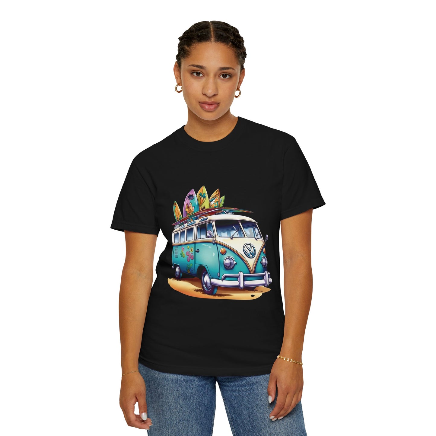 Retro Surf Van: Unisex Garment-Dyed T-shirt