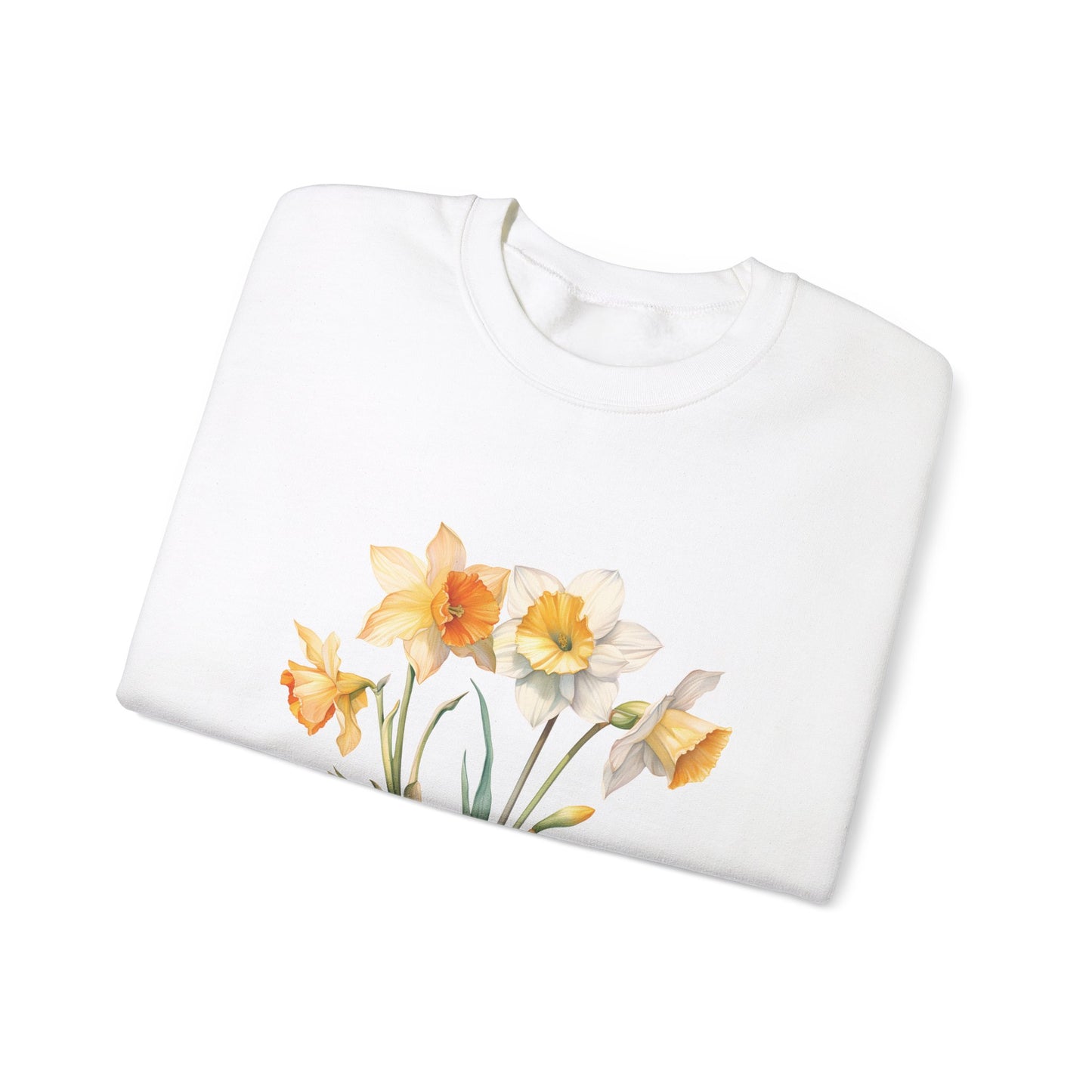 December Birth Flower (Narcisus) - Unisex Heavy Blend™ Crewneck Sweatshirt