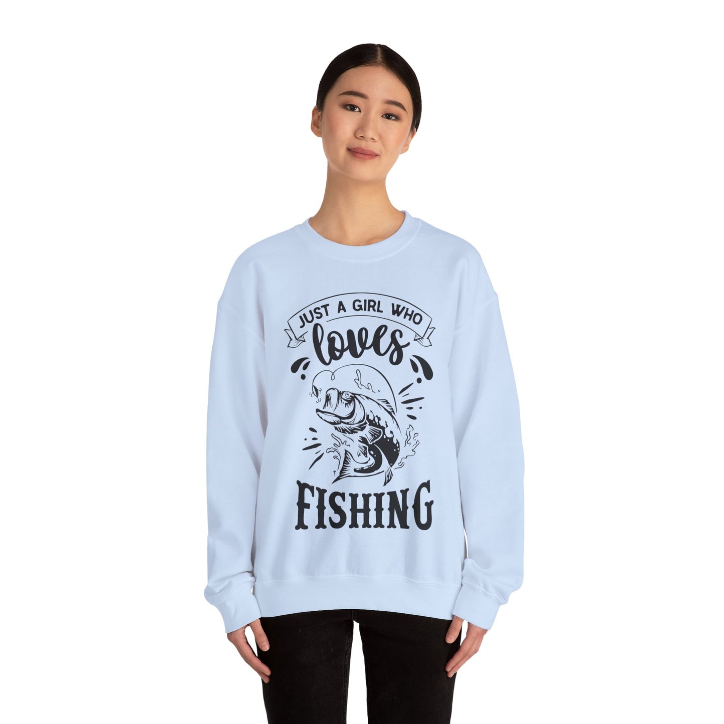 Just a girl who loves fishing - Unisex Heavy Blend™ Crewneck Sweatshirt