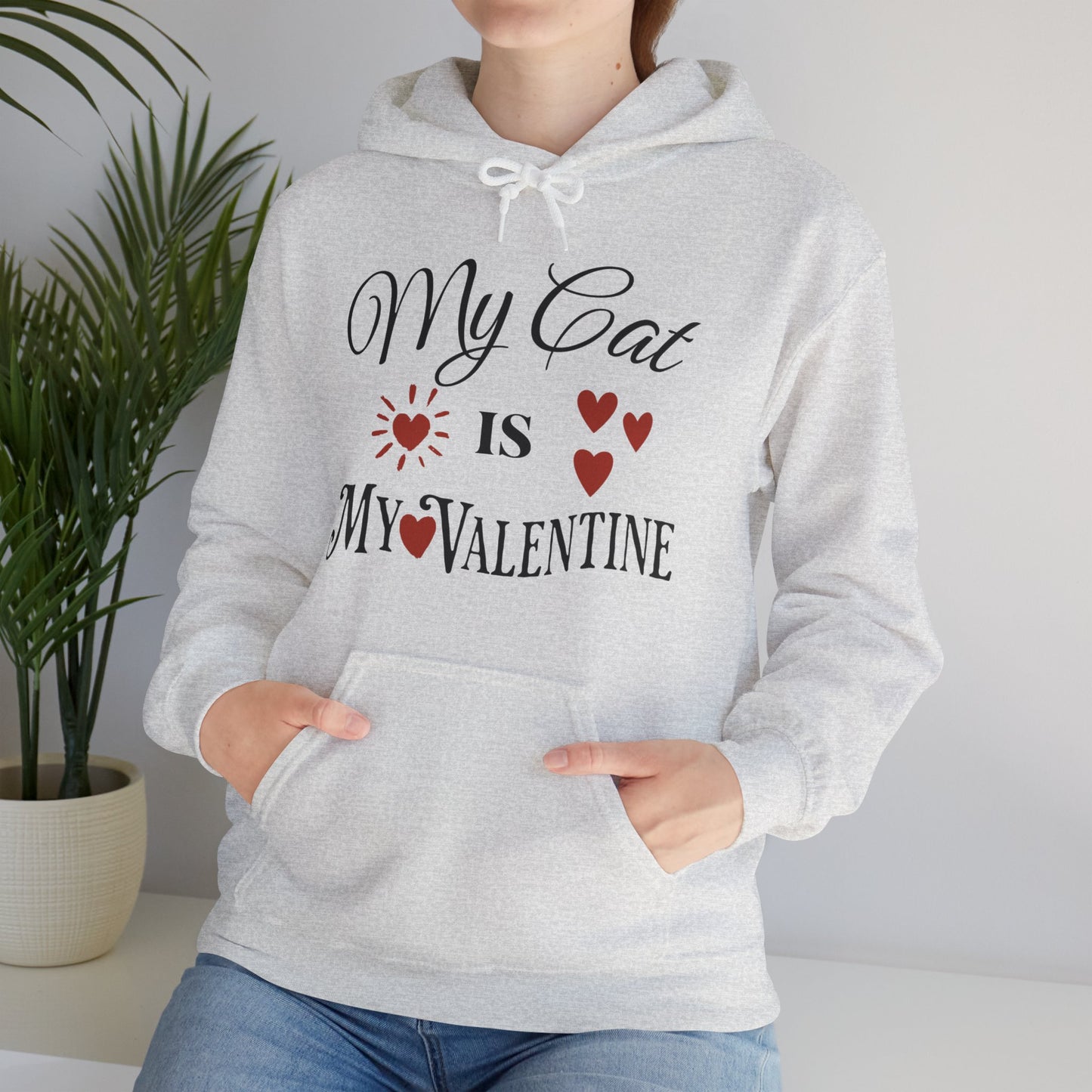 My Cat Is My Valentine - Unisex Heavy Blend™ Hooded Sweatshirt