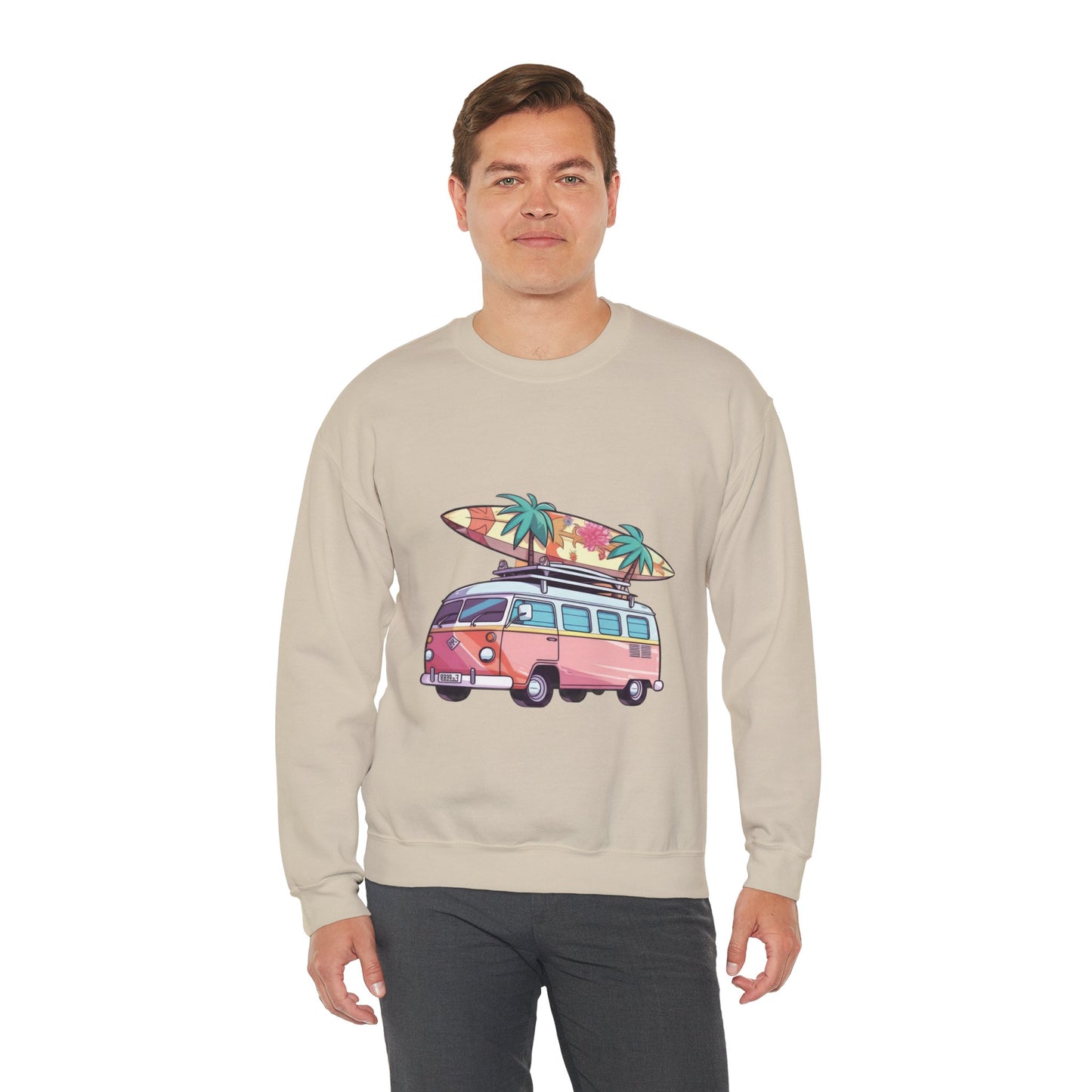 Retro Surf Van - Unisex Heavy Blend™ Crewneck Sweatshirt