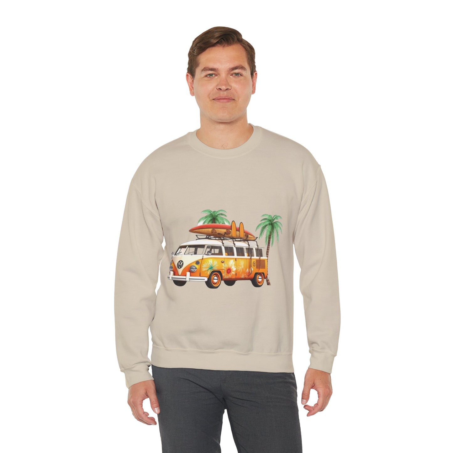 Retro Surf Van - Unisex Heavy Blend™ Crewneck Sweatshirt