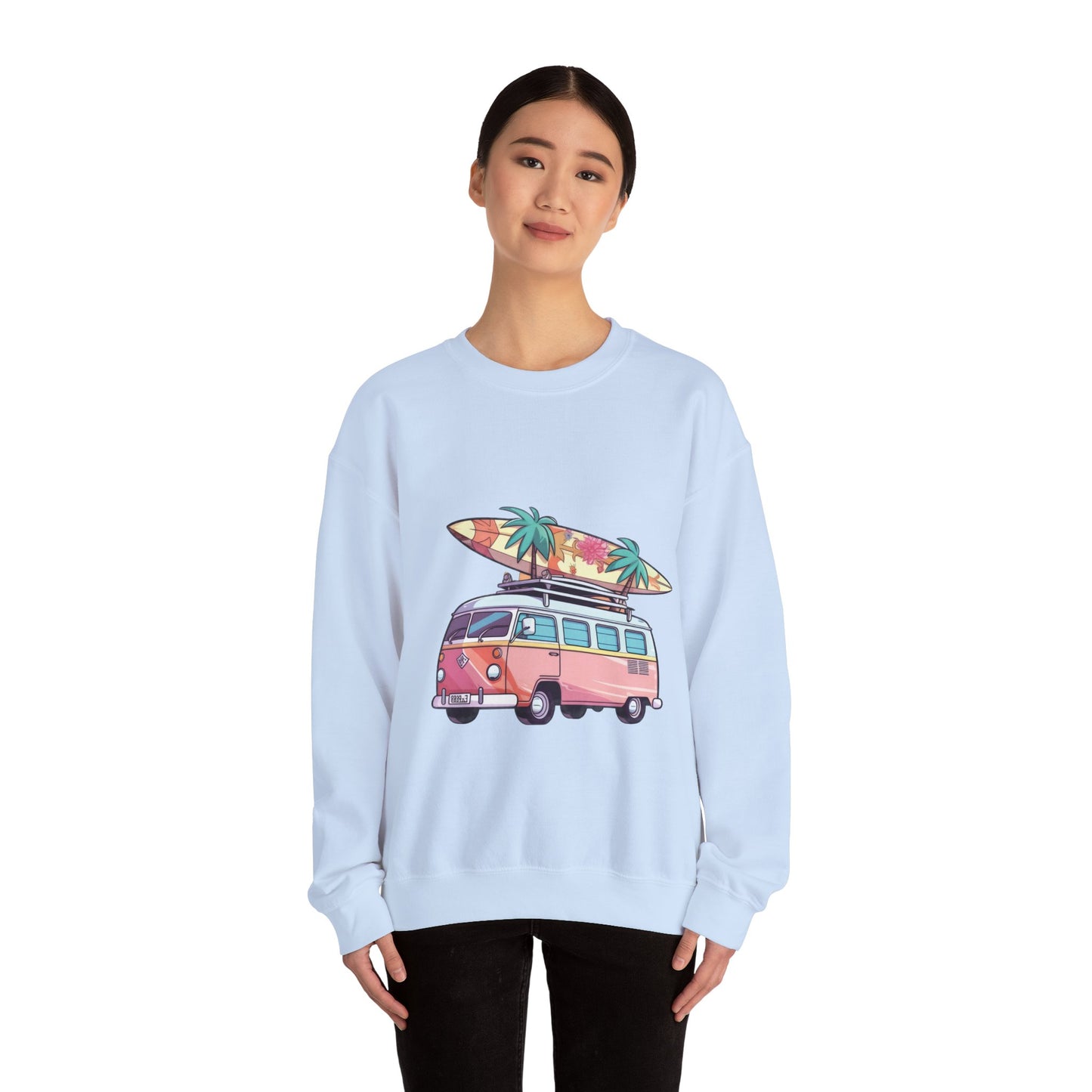 Retro Surf Van - Unisex Heavy Blend™ Crewneck Sweatshirt