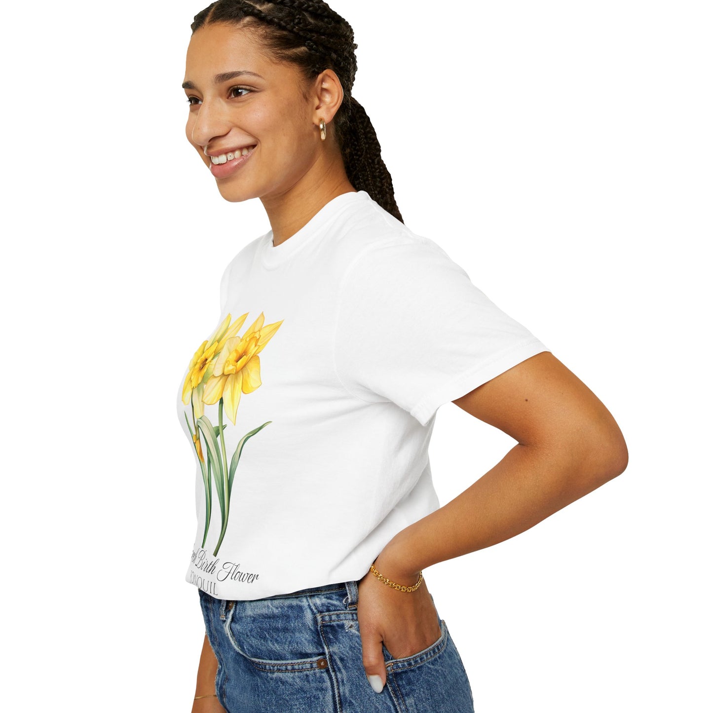 March Birth Flower "Jonquil" - Unisex Garment-Dyed T-shirt