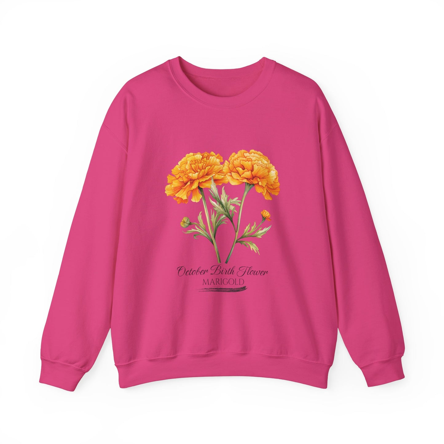 October Birth Flower (Marigold) - Unisex Heavy Blend™ Crewneck Sweatshirt