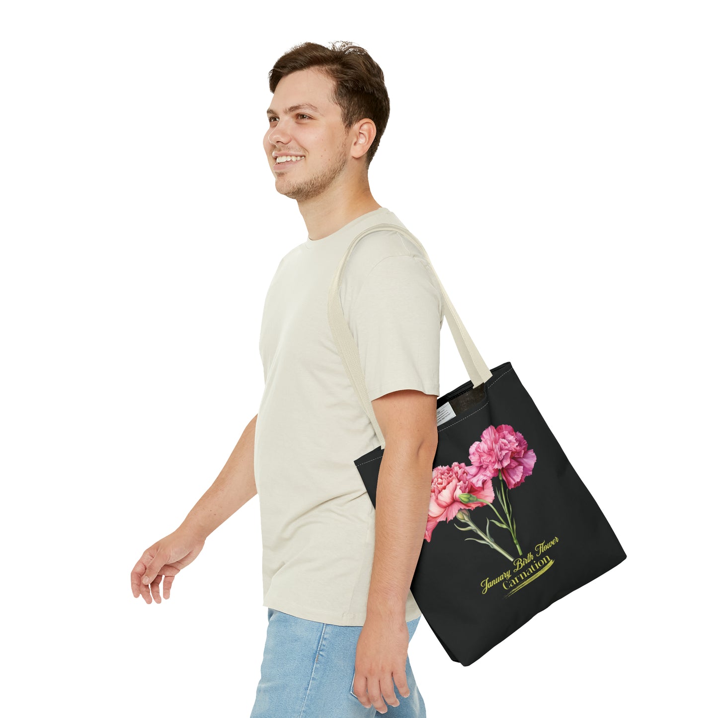 January Birth Flower: Carnation - Tote Bag (AOP)