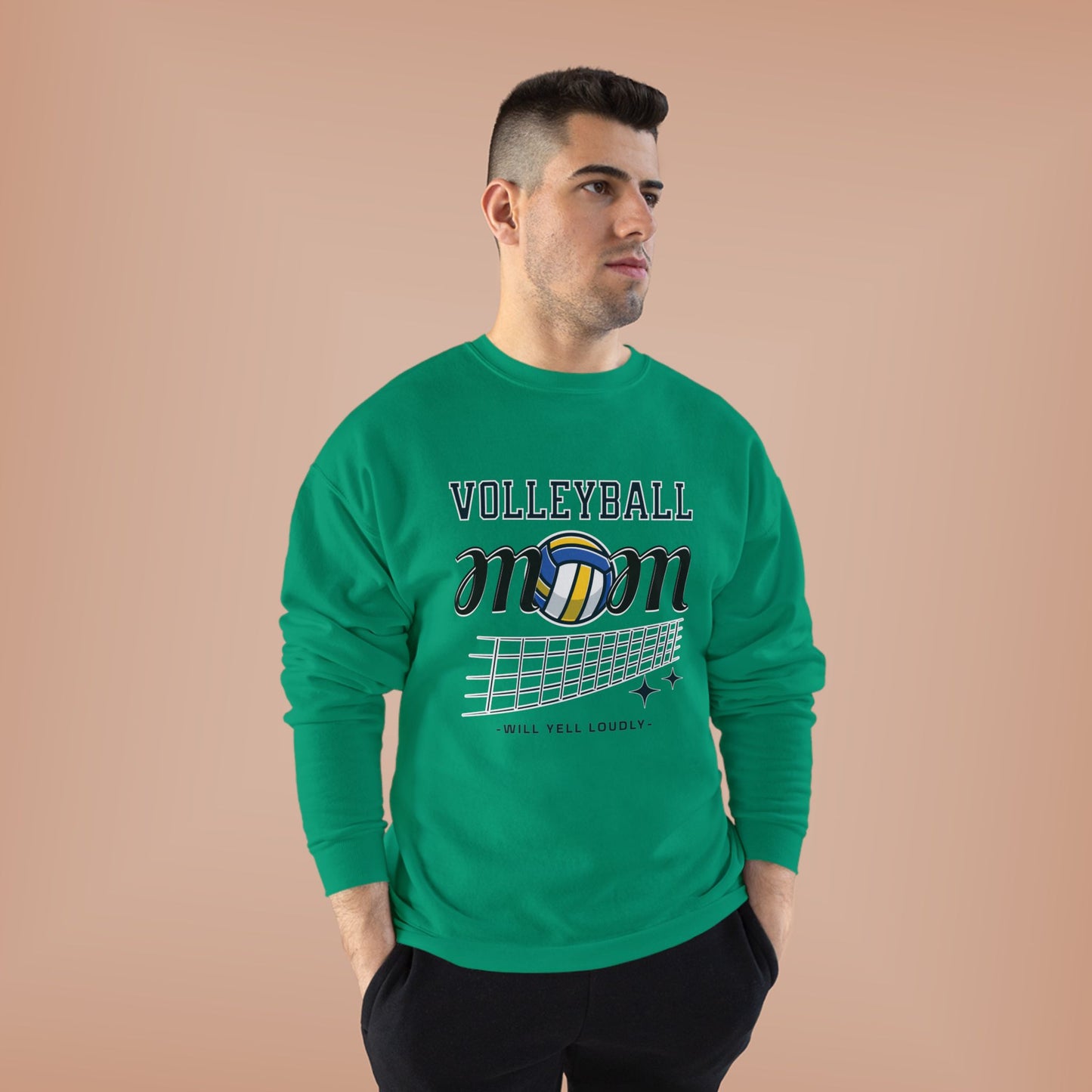 Volleyball Mom Eco-Friendly Crewneck Sweatshirt, Mother's Day Gift, Sports Apparel, Gamer Sweatshirt, Family Celebration Wear