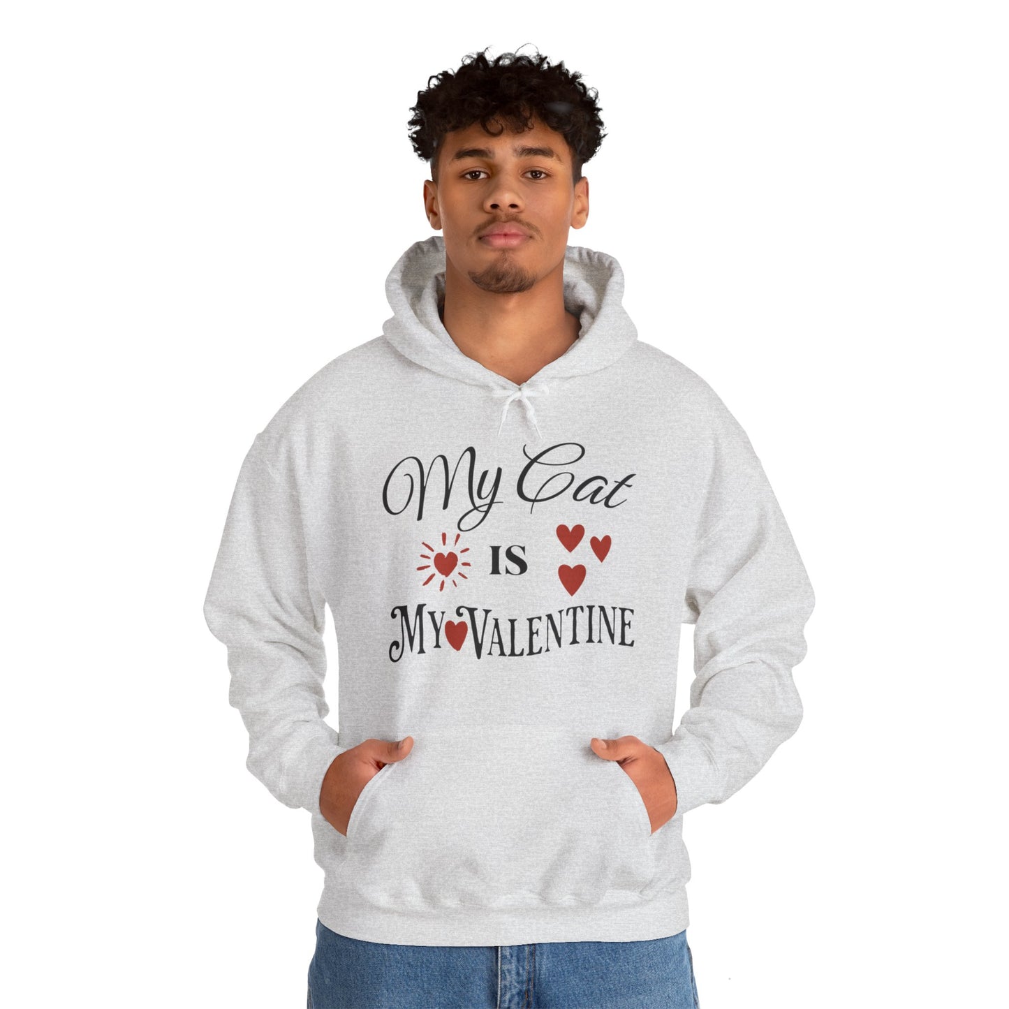 My Cat Is My Valentine - Unisex Heavy Blend™ Hooded Sweatshirt