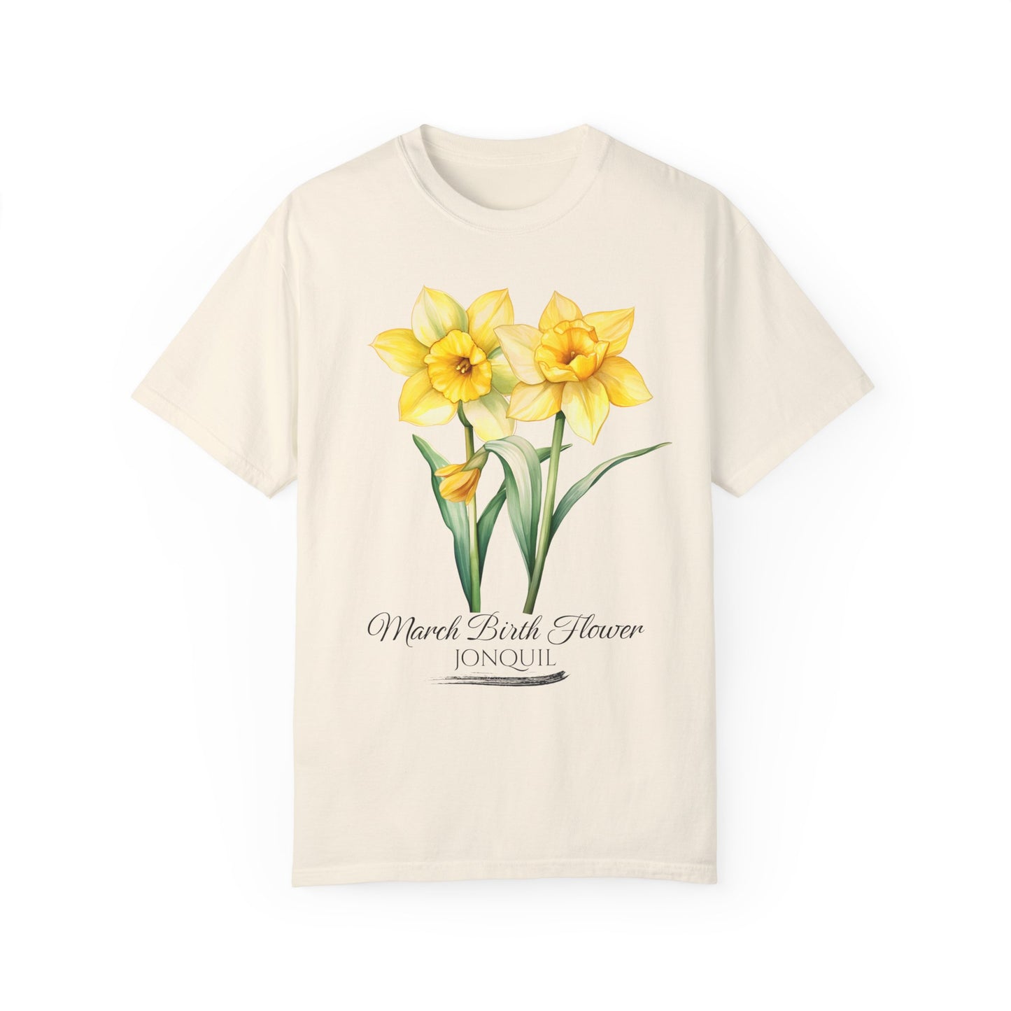 March Birth Flower "Jonquil" - Unisex Garment-Dyed T-shirt