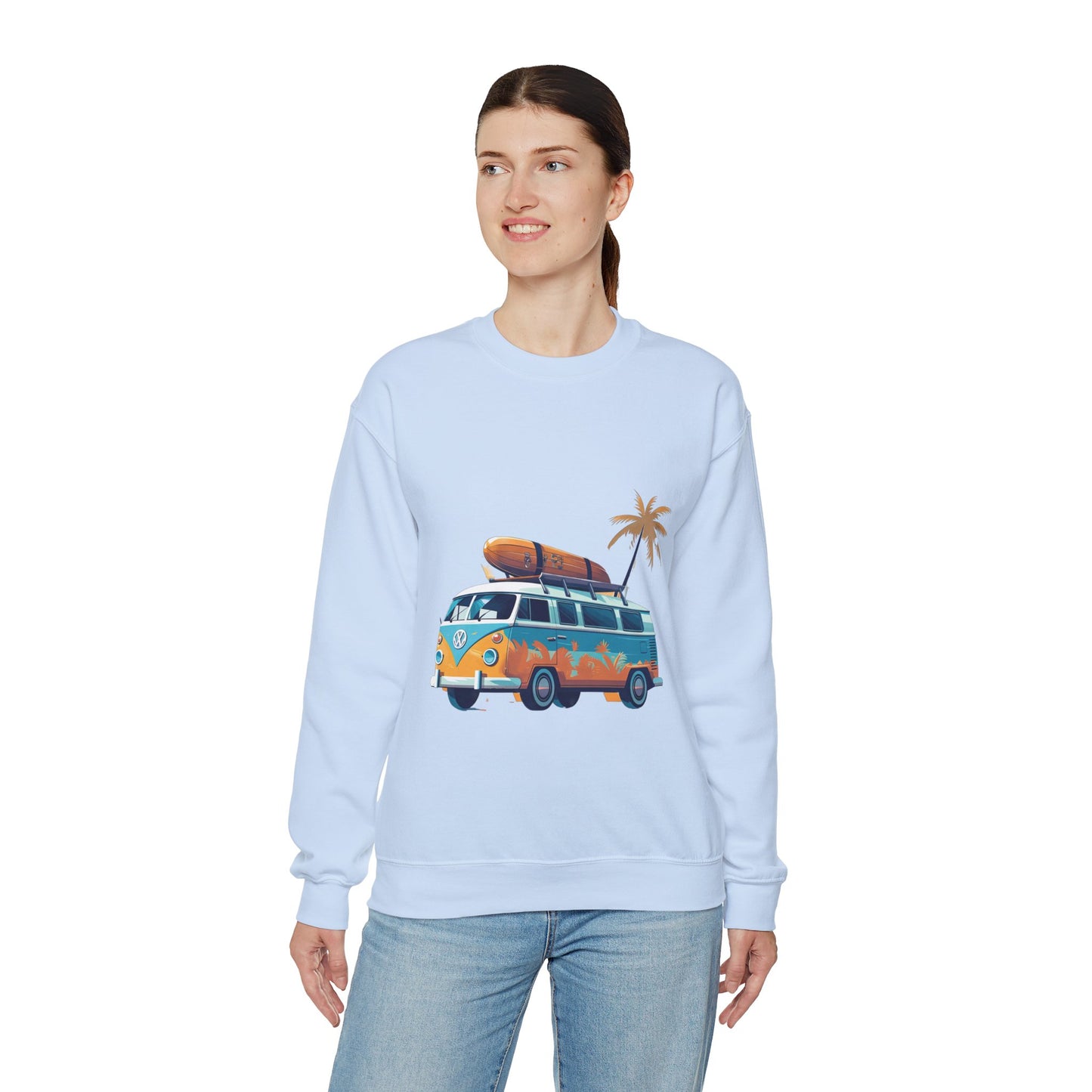 Retro Surf Van - Unisex Heavy Blend™ Crewneck Sweatshirt