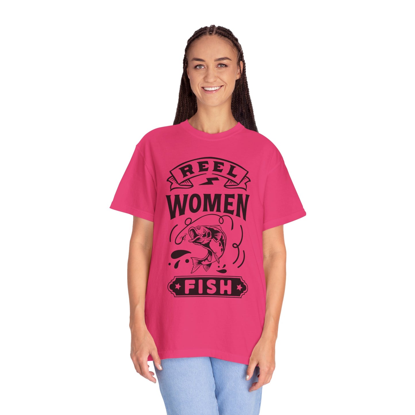 Reel women fish: Unisex Garment-Dyed T-shirt