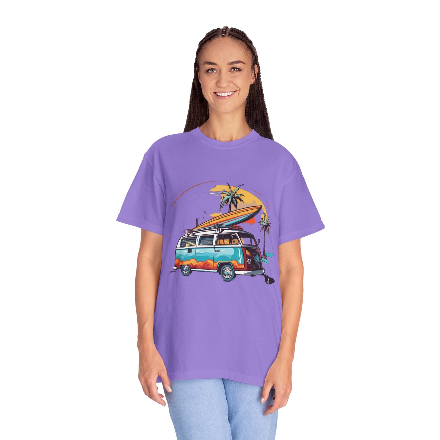 Retro Surf Van: Unisex Garment-Dyed T-shirt