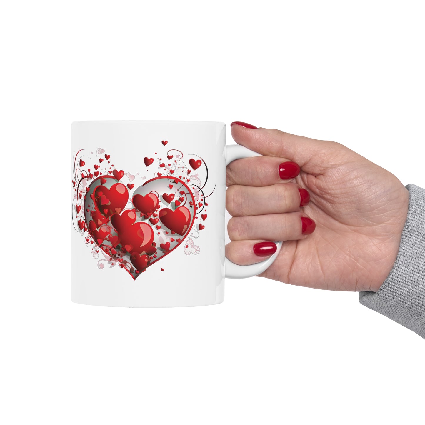 Valentine's Heart in Heart: Ceramic Mug 11oz