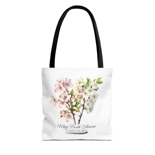 May Birth Flower: Hawthorn - Tote Bag (AOP)