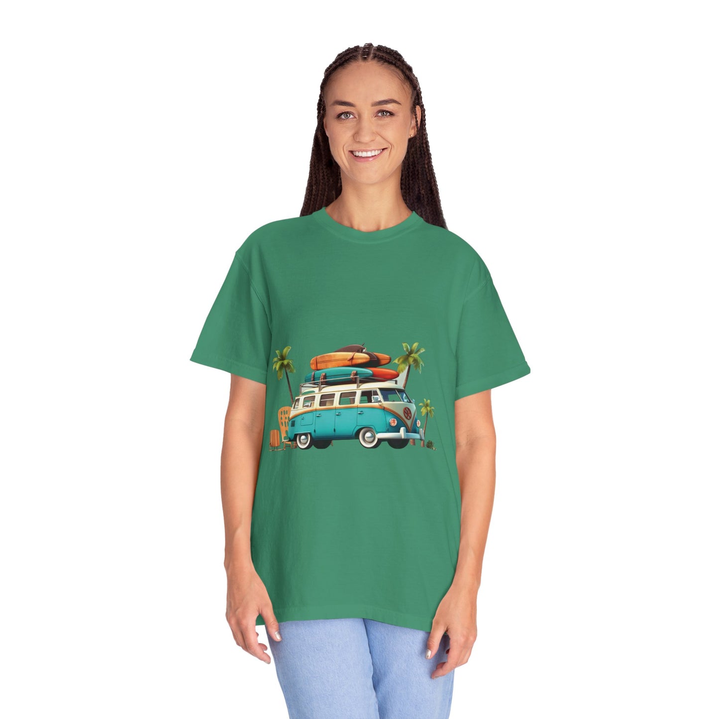 Retro Surf Van: Unisex Garment-Dyed T-shirt