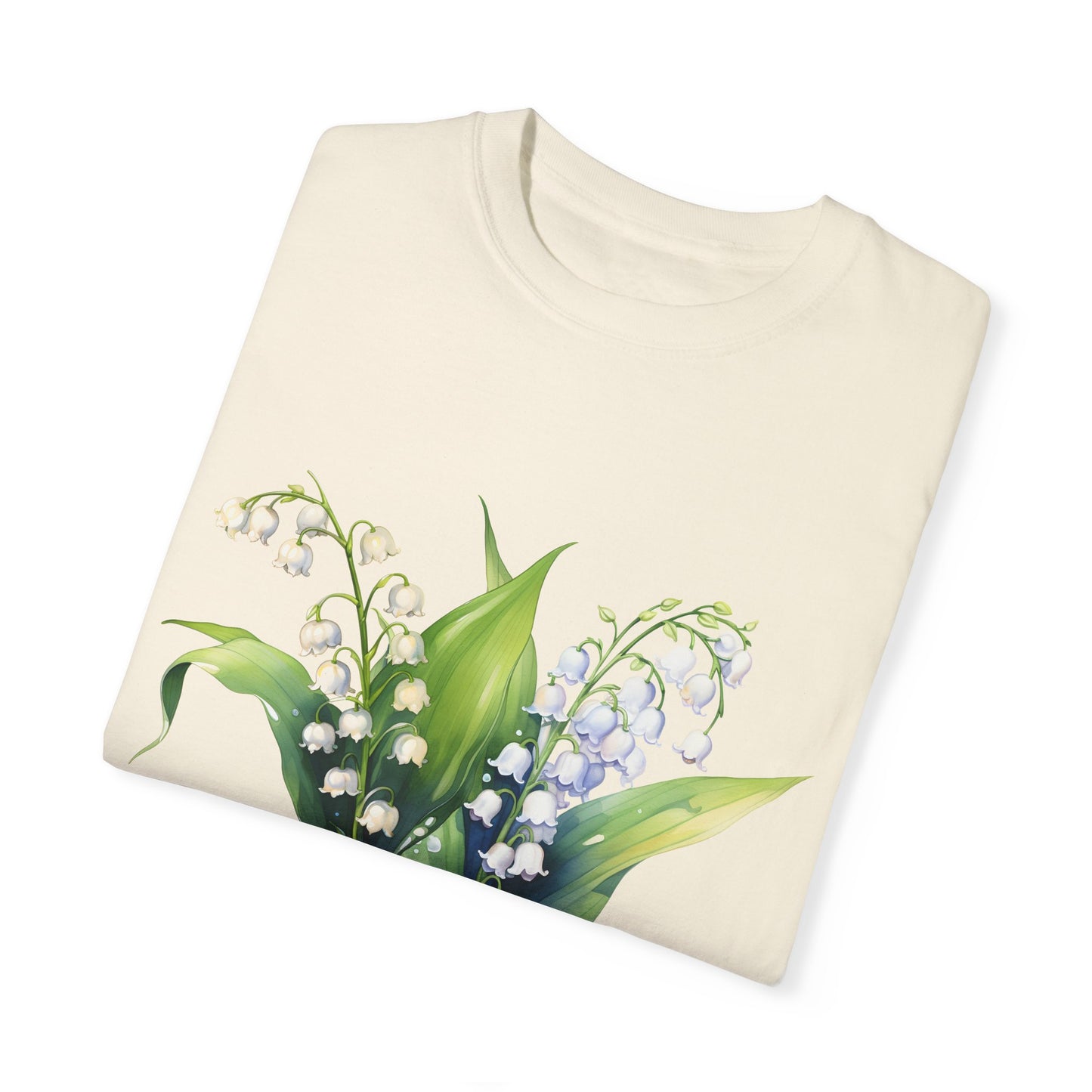 May Birth Flower "Lily of the Valley" - Unisex Garment-Dyed T-shirt