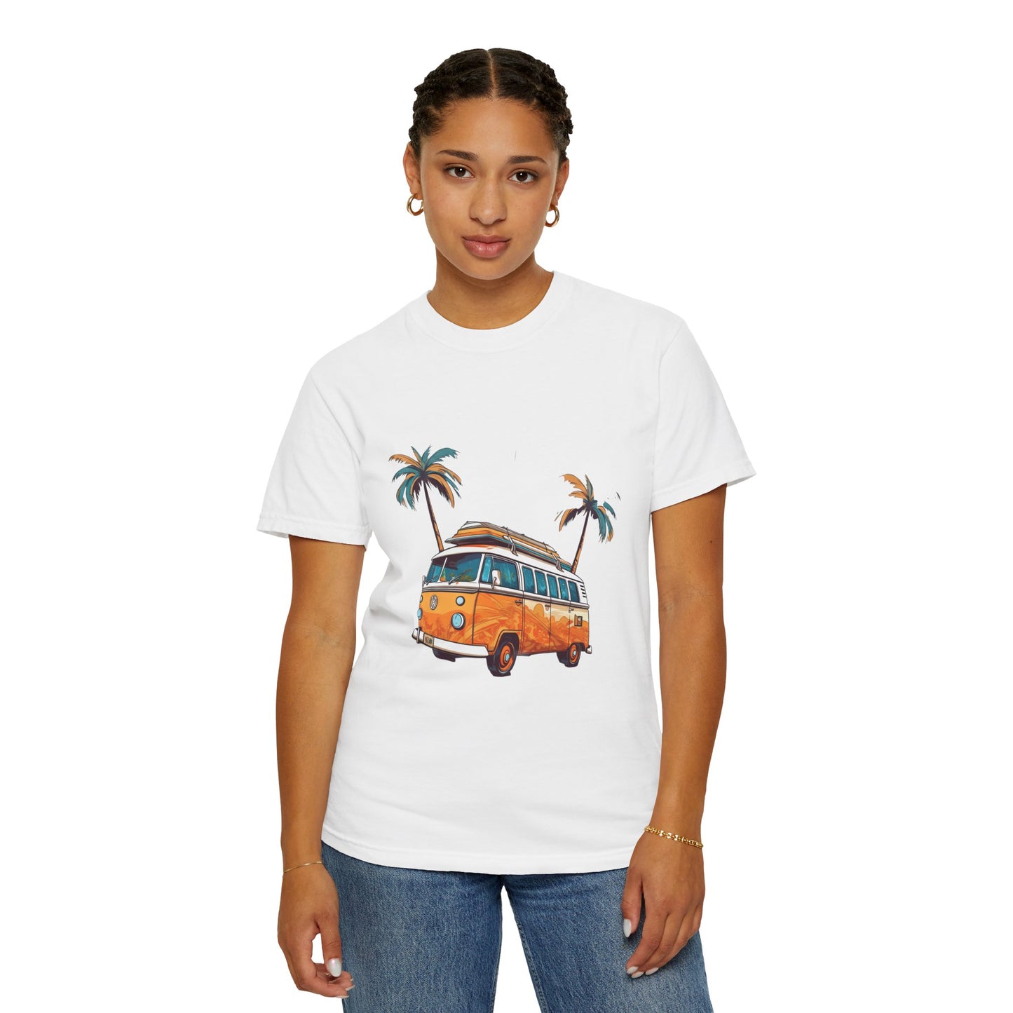 Retro Surf Van: Unisex Garment-Dyed T-shirt