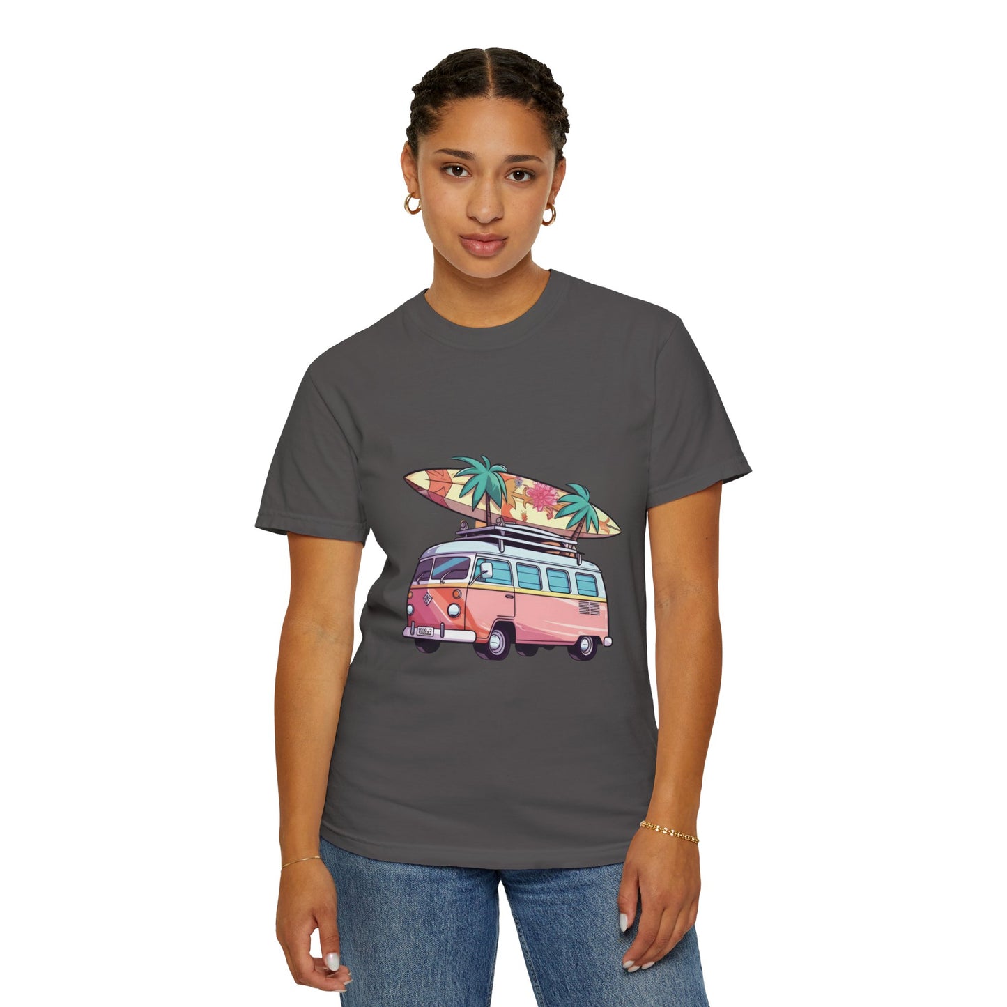 Retro Surf Van: Unisex Garment-Dyed T-shirt