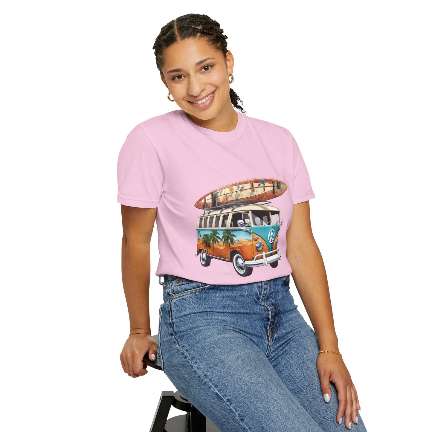 Retro Surf Van: Unisex Garment-Dyed T-shirt