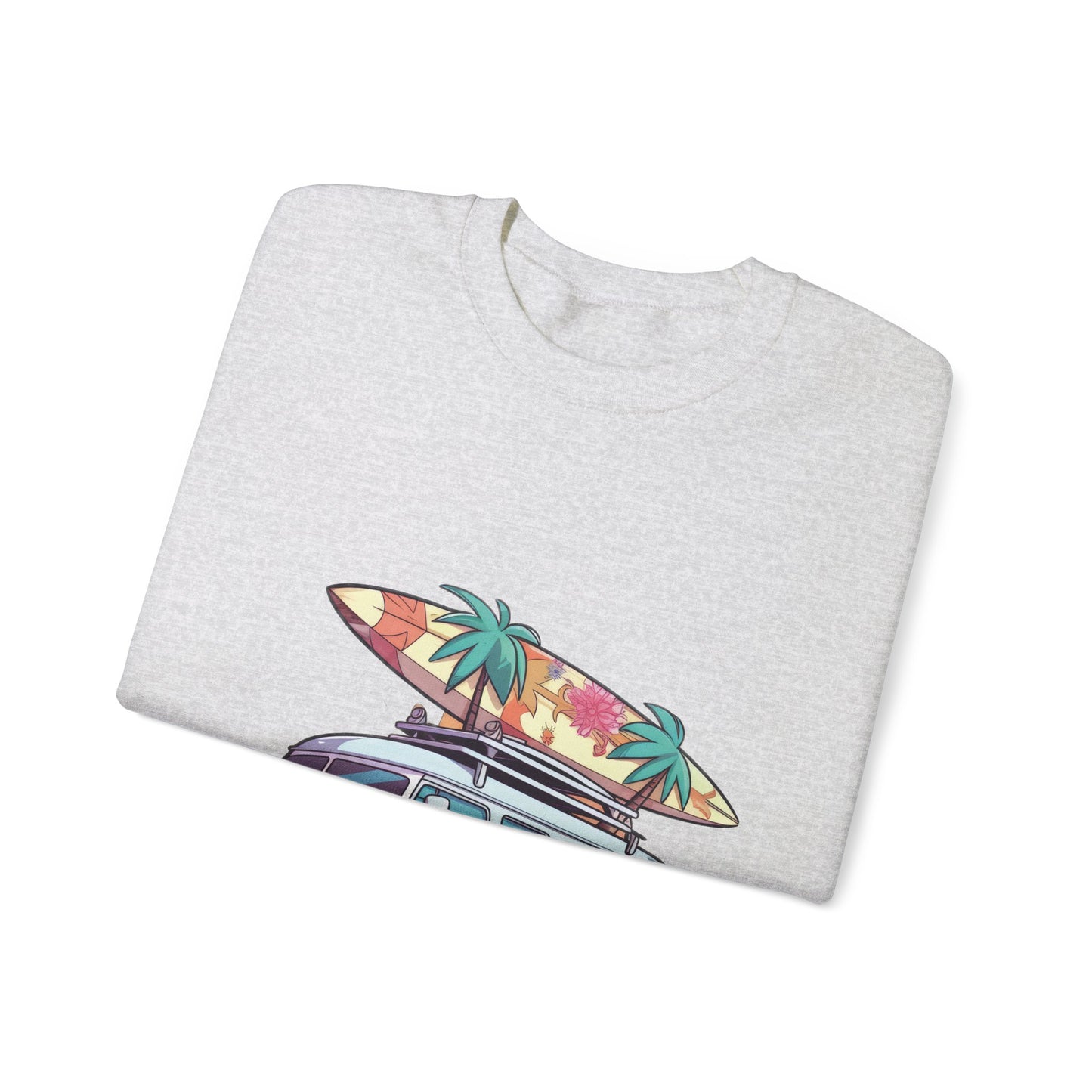 Retro Surf Van - Unisex Heavy Blend™ Crewneck Sweatshirt