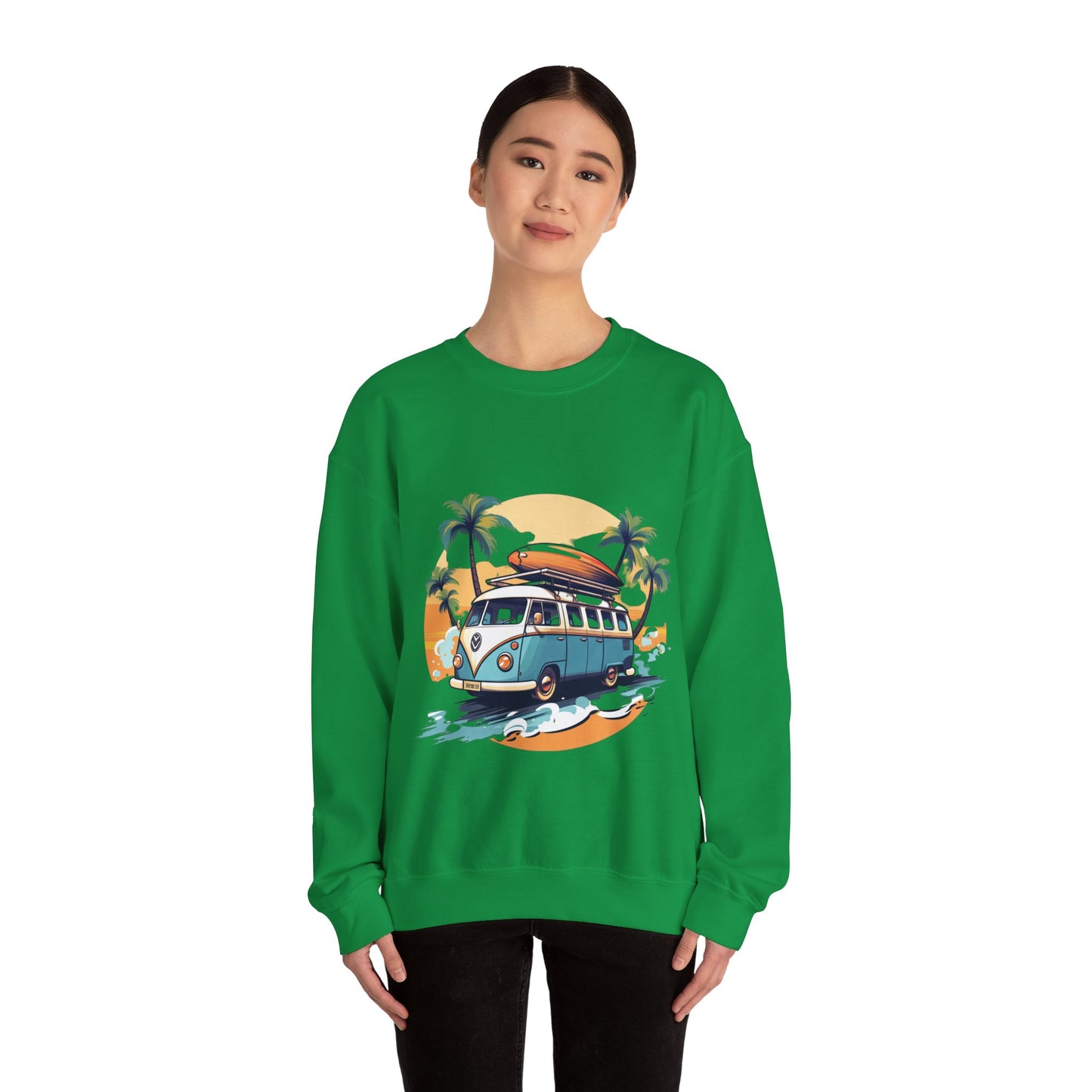 Retro Surf Van - Unisex Heavy Blend™ Crewneck Sweatshirt